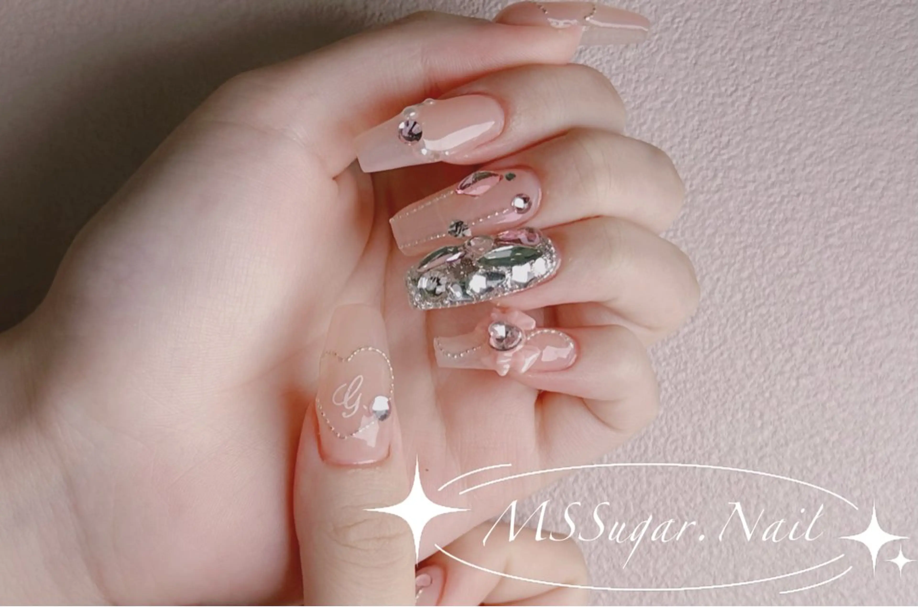 ネイル ロングネイル マグネットネイル スカルプネイル ネイルチップ ワンホンネイル MSSugar Nailのネイルデザイン