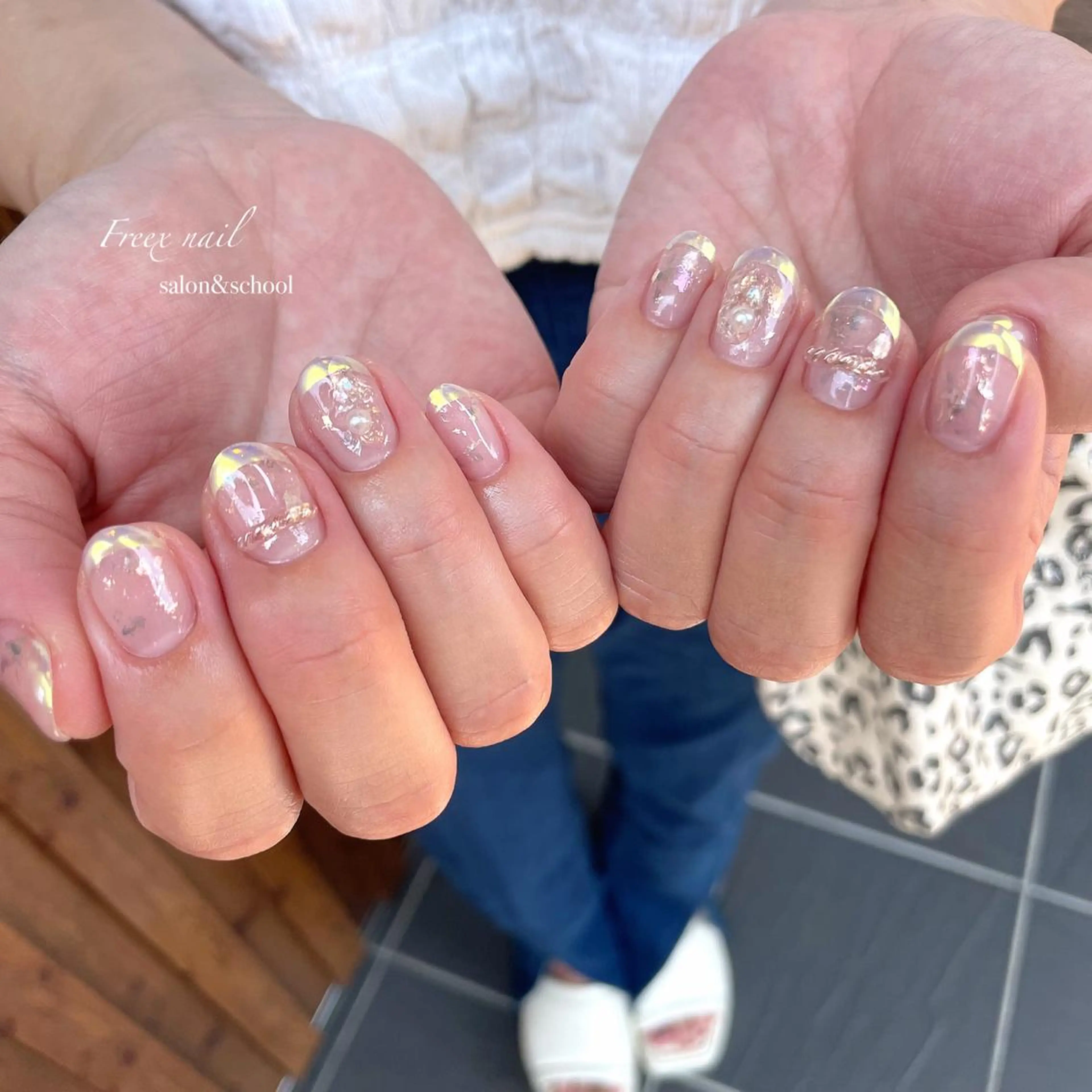 ネイル フレンチネイル ミラーネイル freex nail /ニュアンス/個性派のネイルデザイン