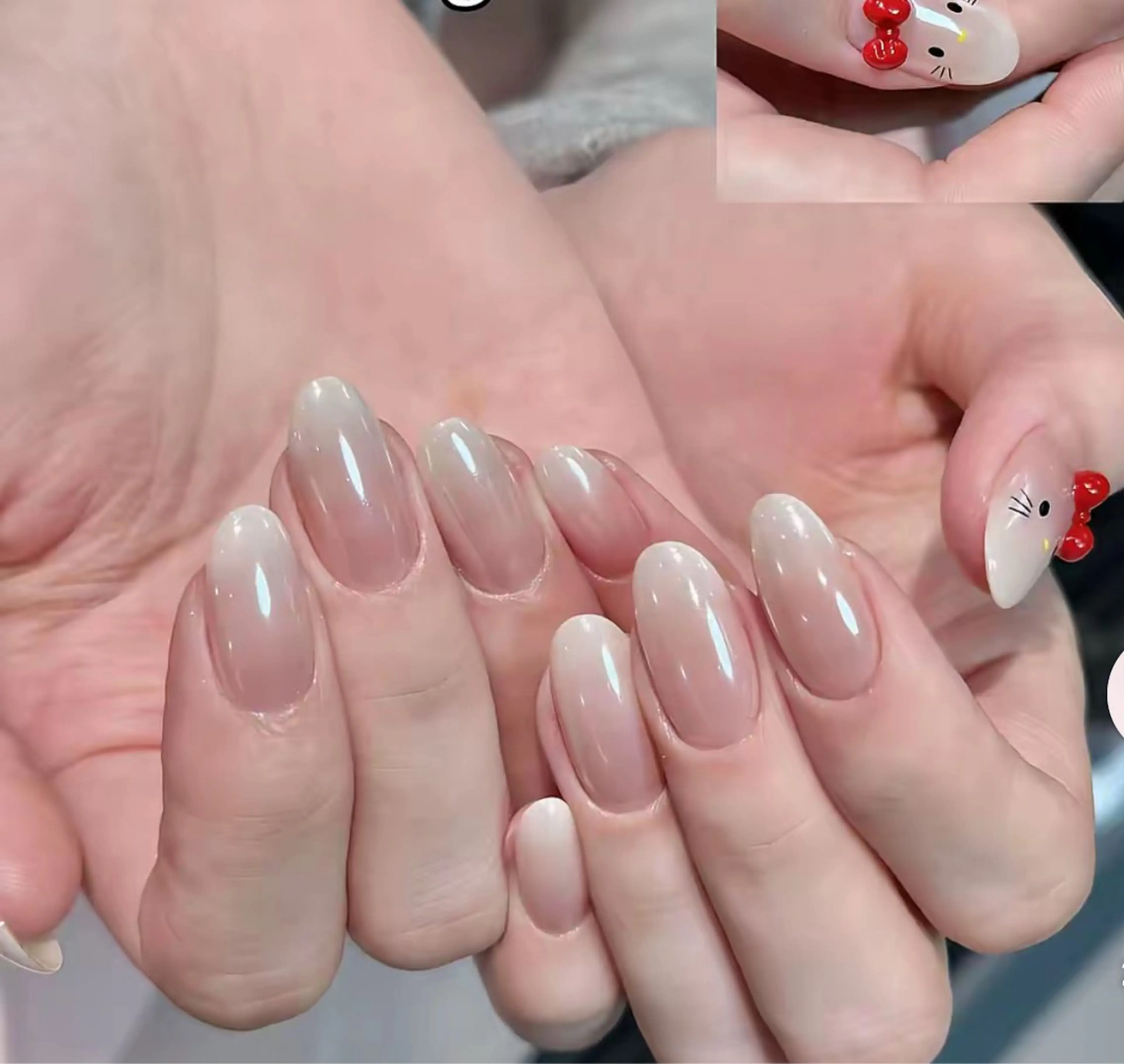 ネイル チークネイル フレンチネイル グラデーション 韓国ネイル マグネットネイル Hana Nailのネイルデザイン