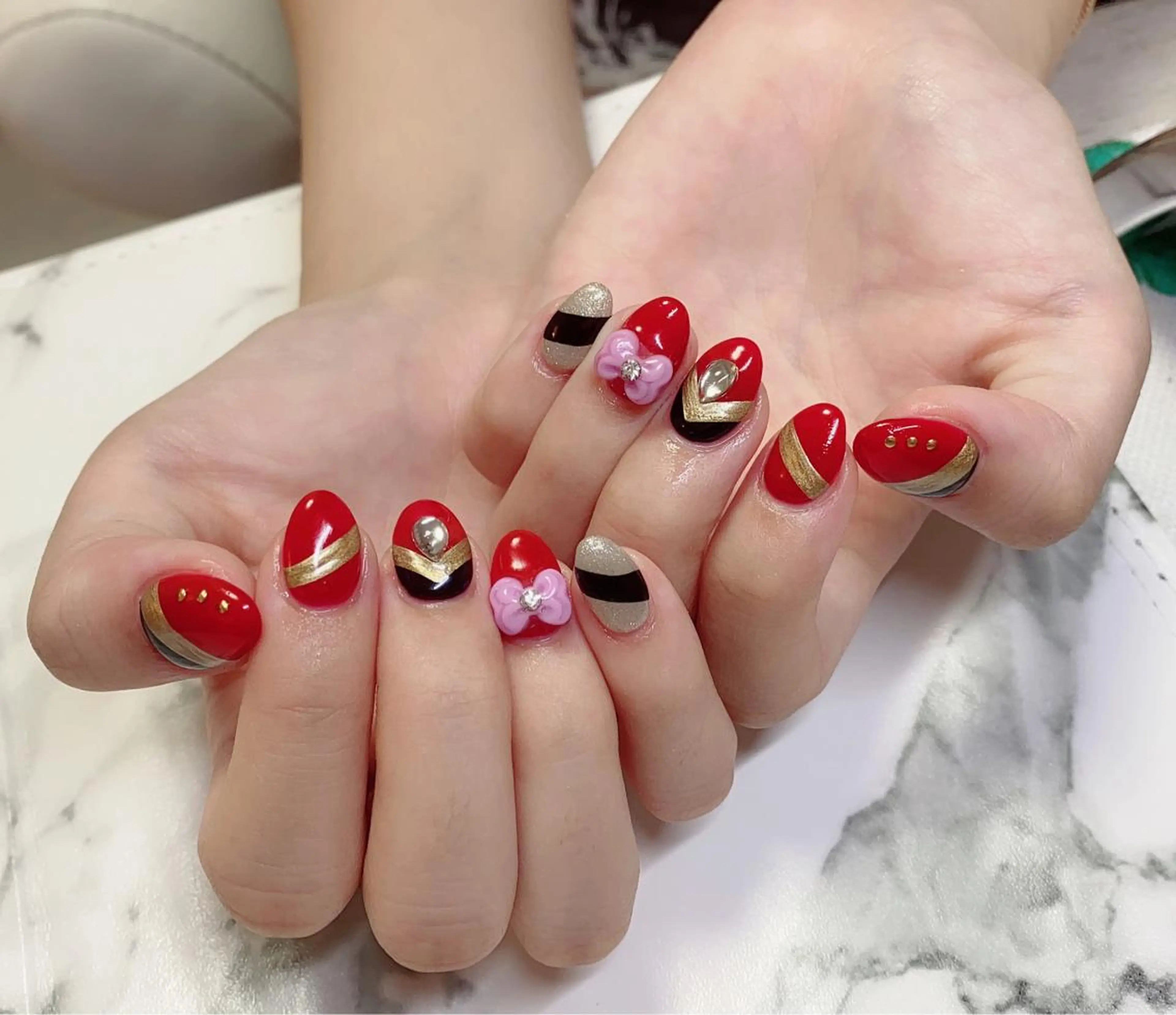 ロング カラー ネイル 長さ出し Q Free nailsのネイルデザイン
