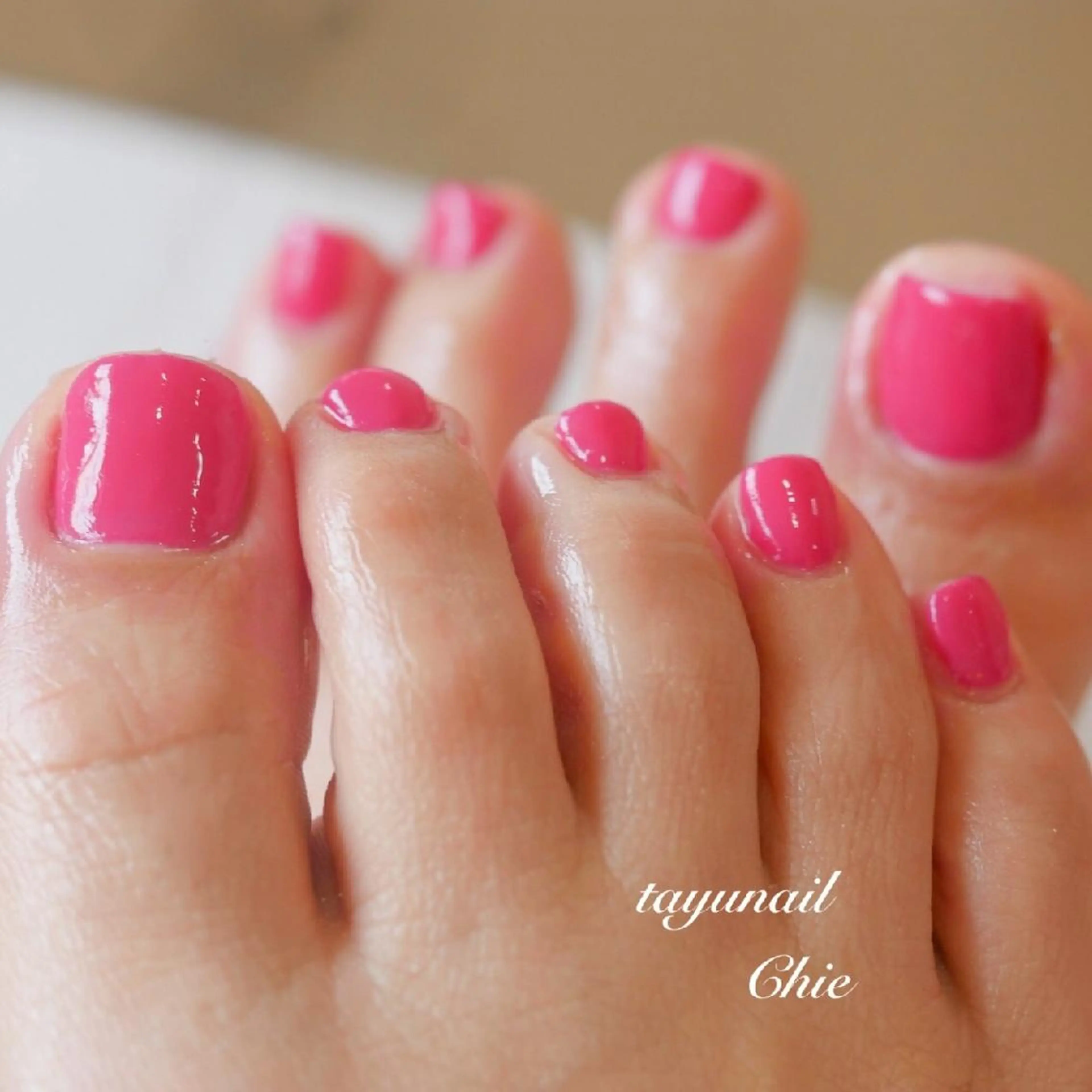 ネイル ブルー フットネイル ジェルネイル パラジェル ピンク ネイルサロン 【たゆnail】のネイルデザイン