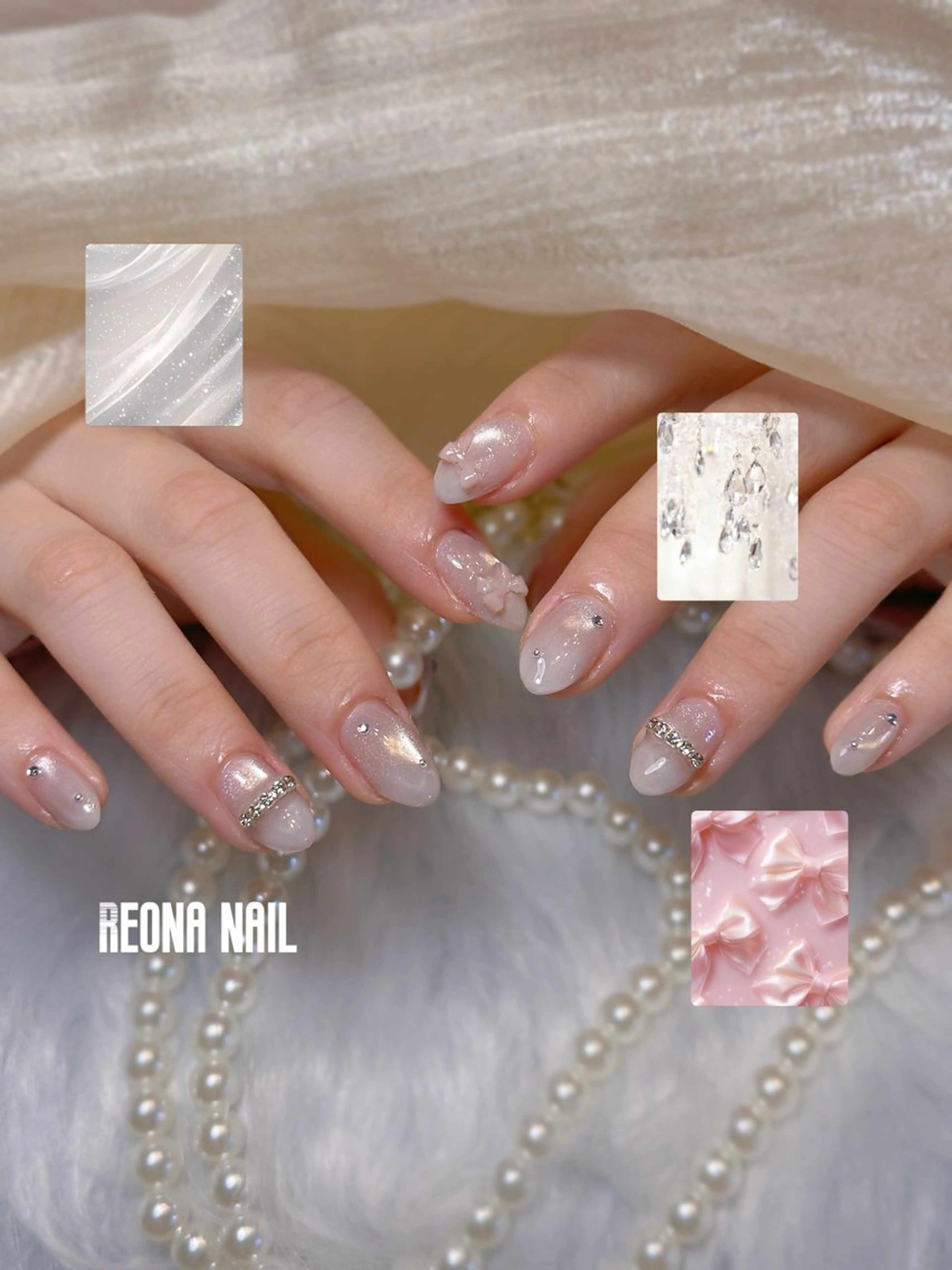 ネイル ジェルネイル ハート マグネットネイル ミラーネイル パラジェル ハンドネイル Reona Nailのネイルデザイン