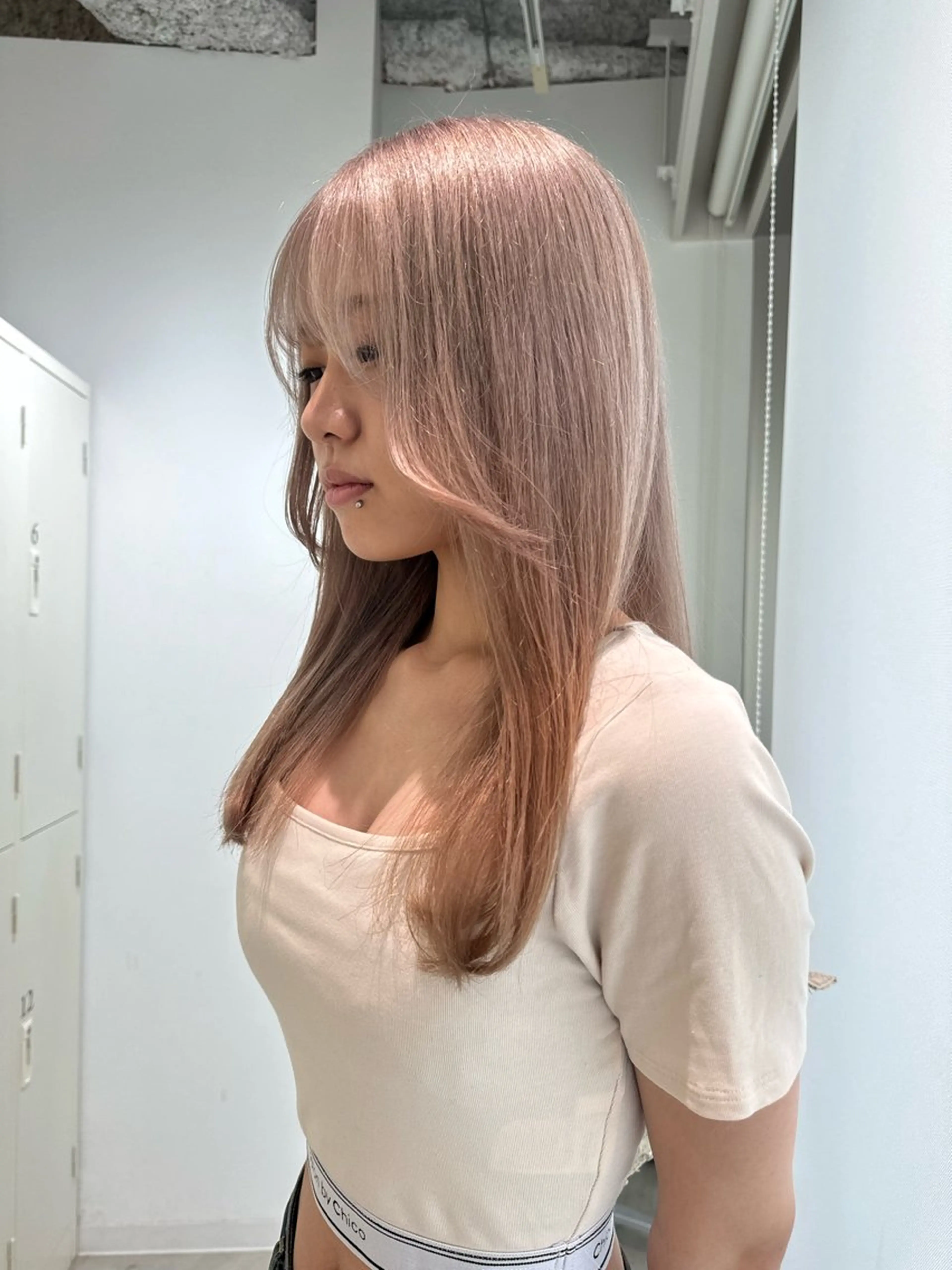 セミロング カラー ヘアカラー トリートメント 店長　MANAMI ／ブリーチ／骨格ボブのヘアスタイル