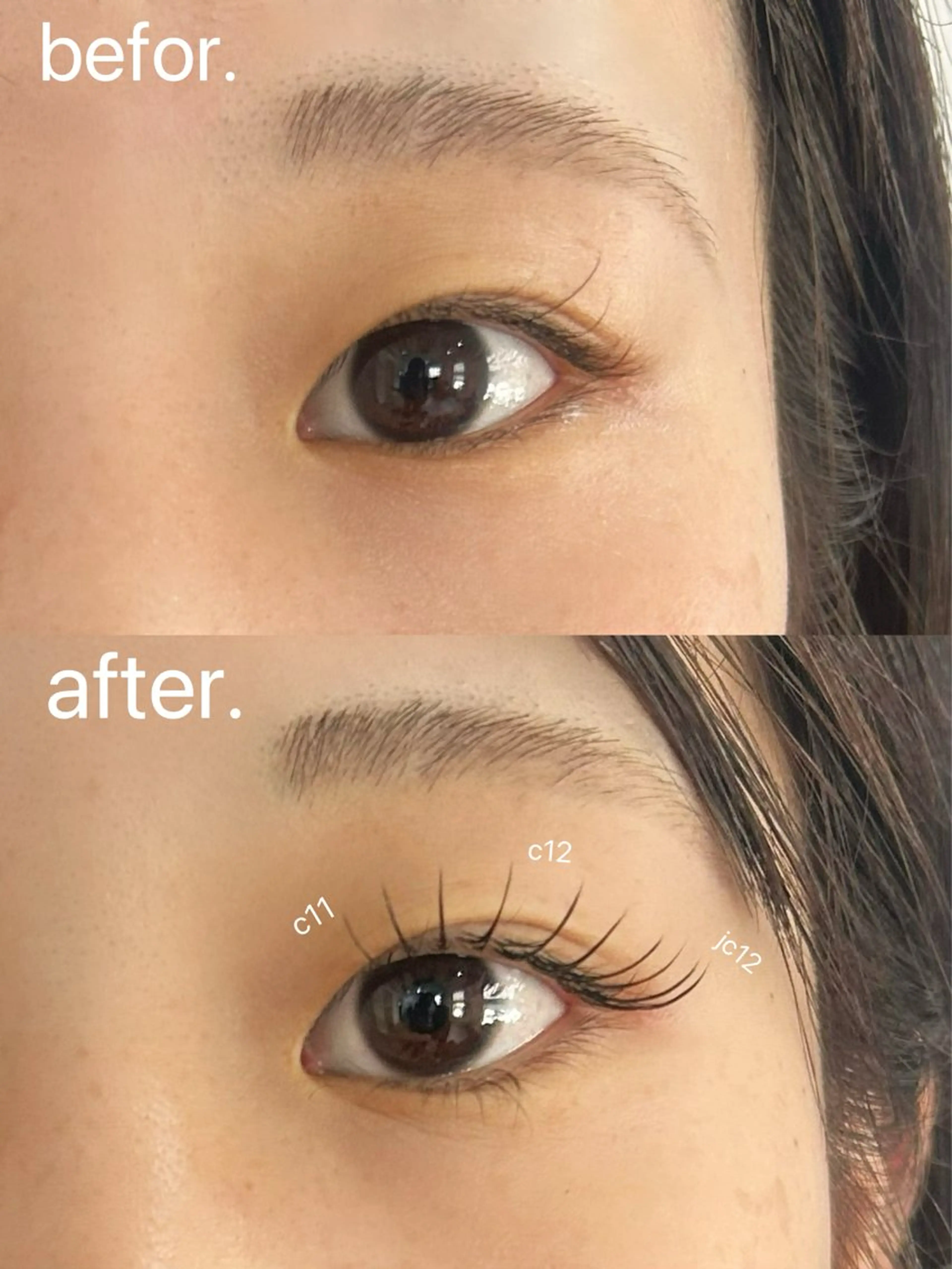 マツエク・マツパ 目尻長め マツエク zoey eye. minaのマツエク・マツパデザイン