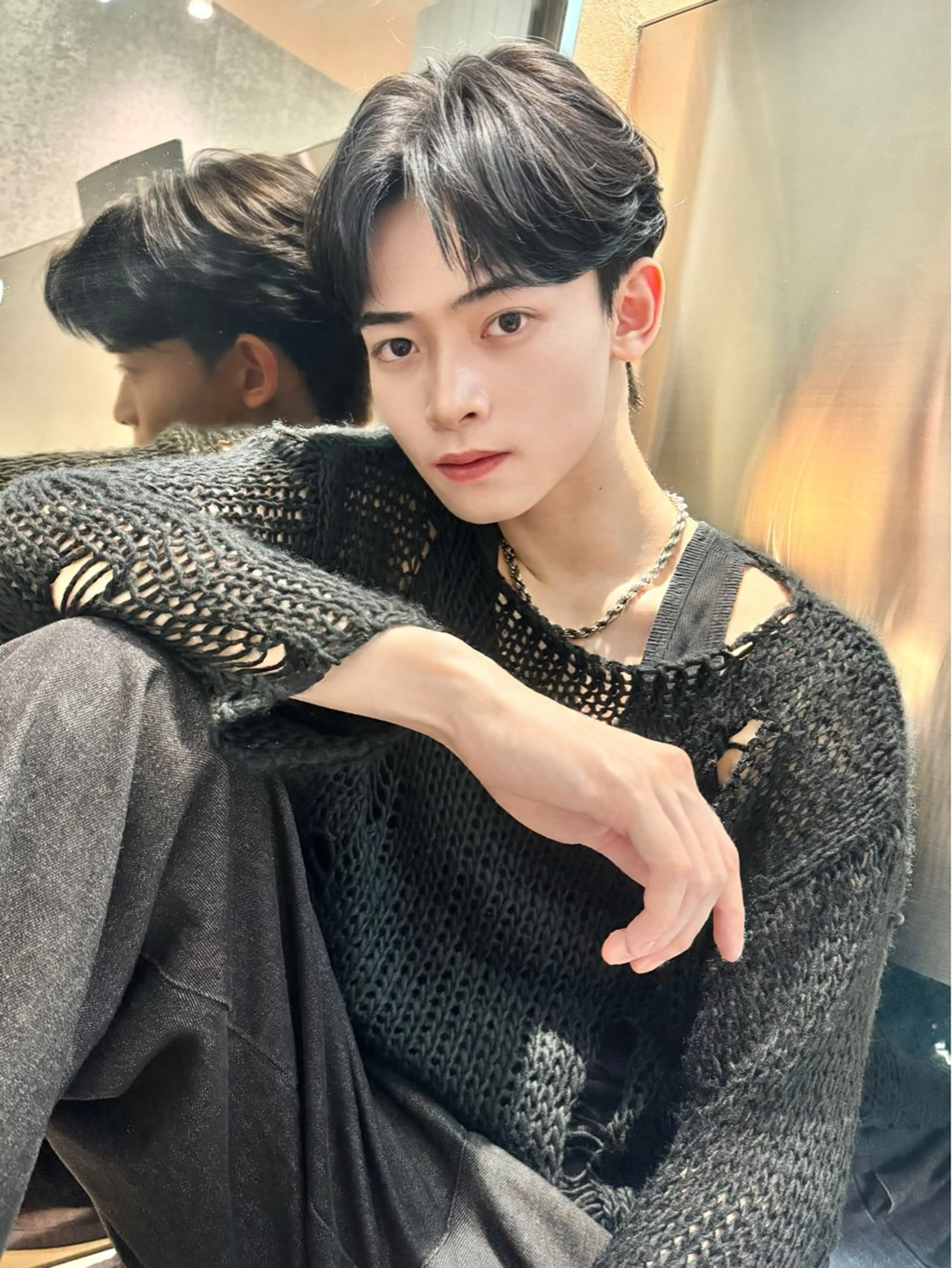 【🌸4月限定🌸】韓国風メンズカット+毛流れニュアンスパーマの写真