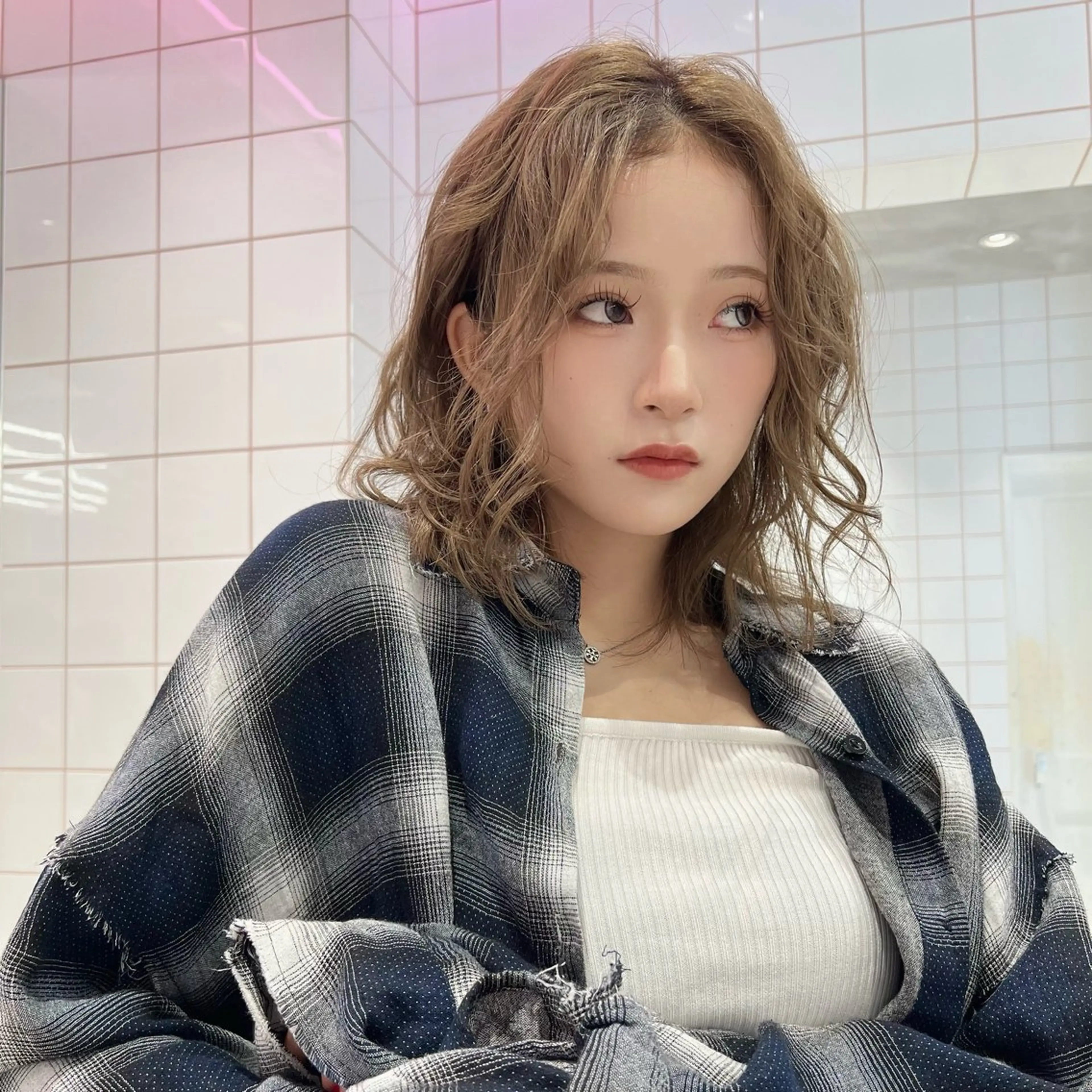 ミディアム トリートメント ヘアカラー 色気レイヤースタイル 洒落色気ヘアマサトのヘアスタイル