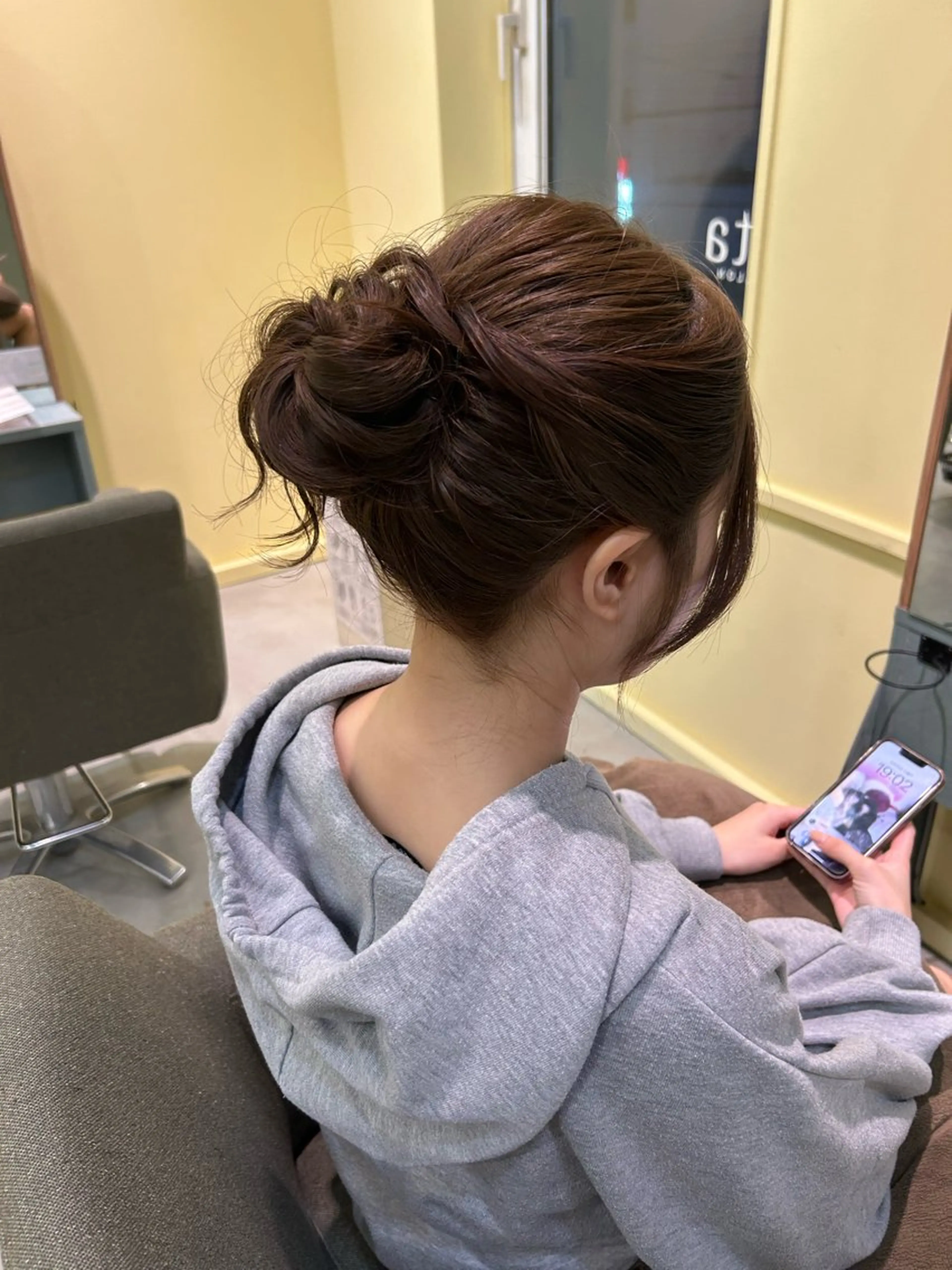 ヘアアレンジ お団子ヘア 一條 乃亜のヘアスタイル