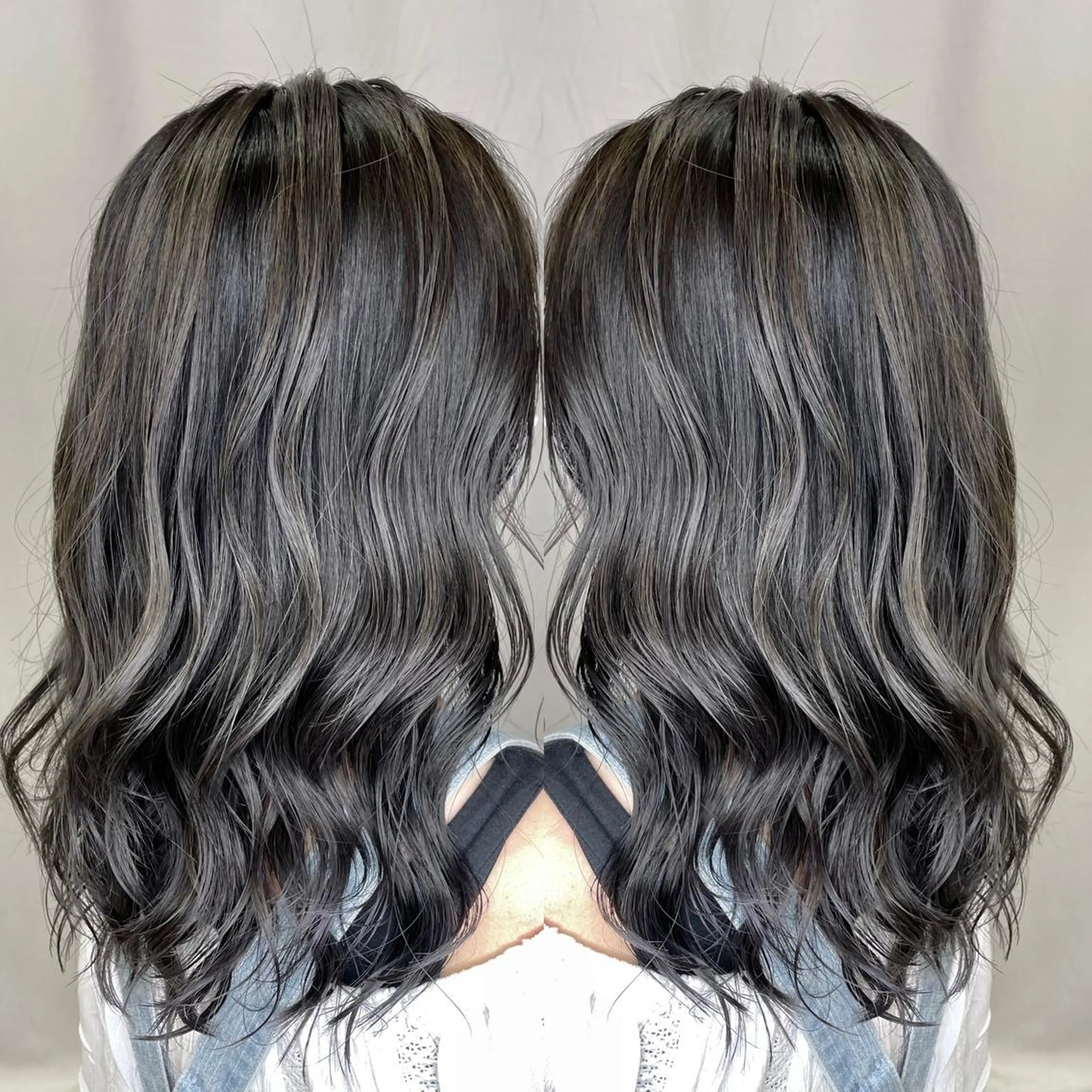 ミディアム カラー カット ヘアカラー トリートメント 縮毛/レイヤー 韓国/橋口のヘアスタイル