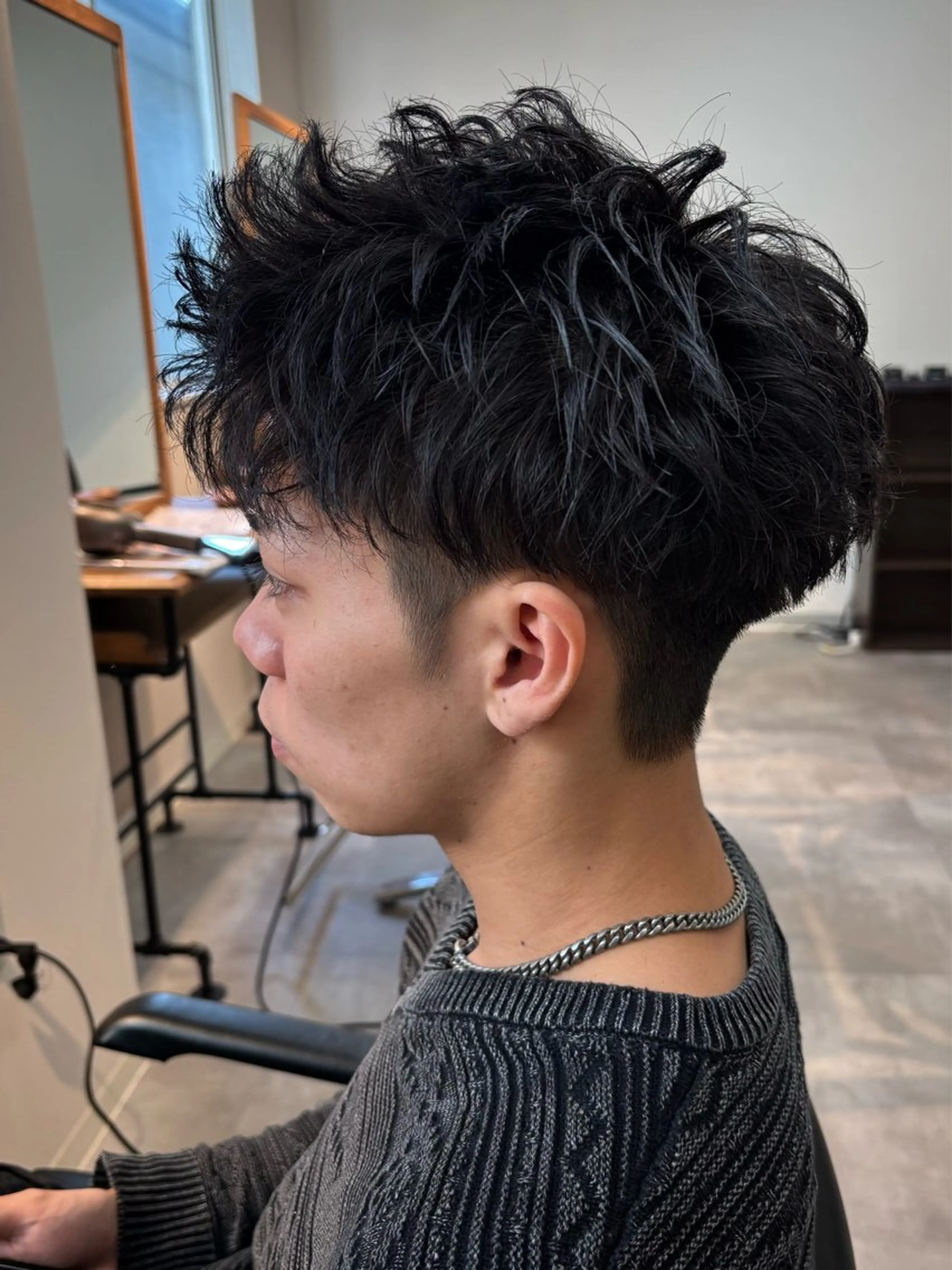 パーマ メンズ スパイキーショート カット パーマ 保立/フェザーパーマ /メンズカット千葉のヘアスタイル