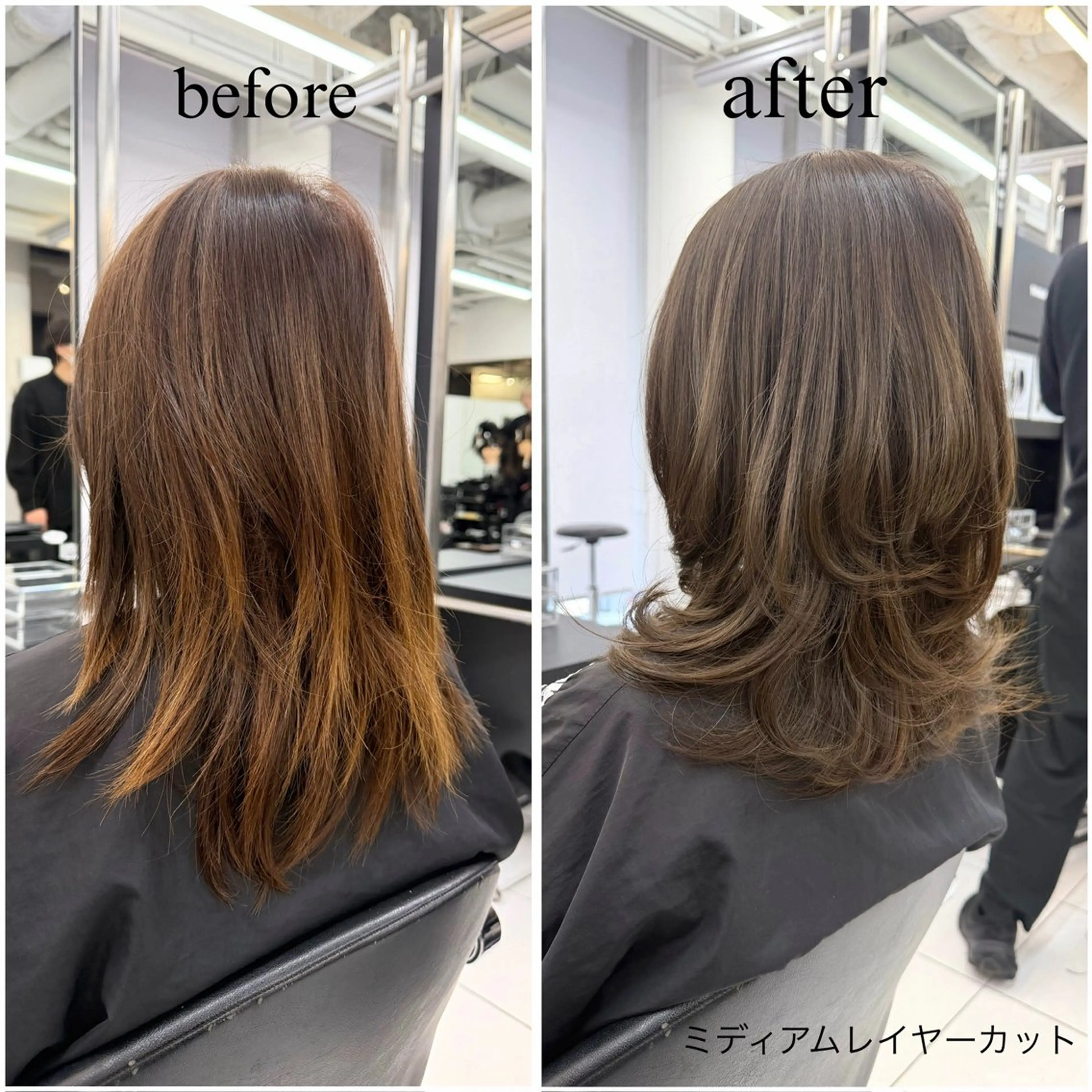 ミディアム ミディアムレイヤー レイヤーカット 無料カットモデル募集 /　 Juanのヘアスタイル