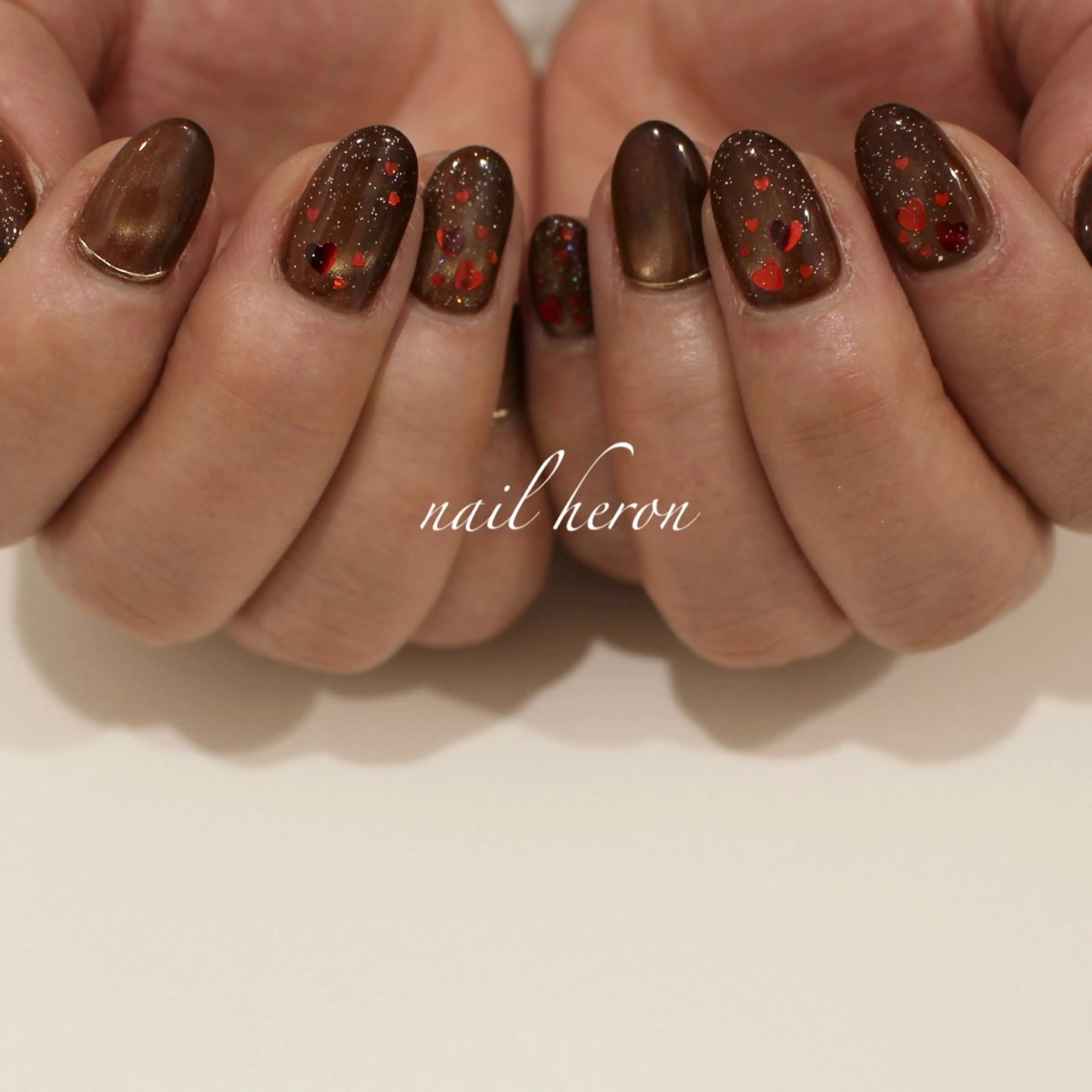 ネイル バレンタイン ハンドネイル saki_ nail heronのネイルデザイン