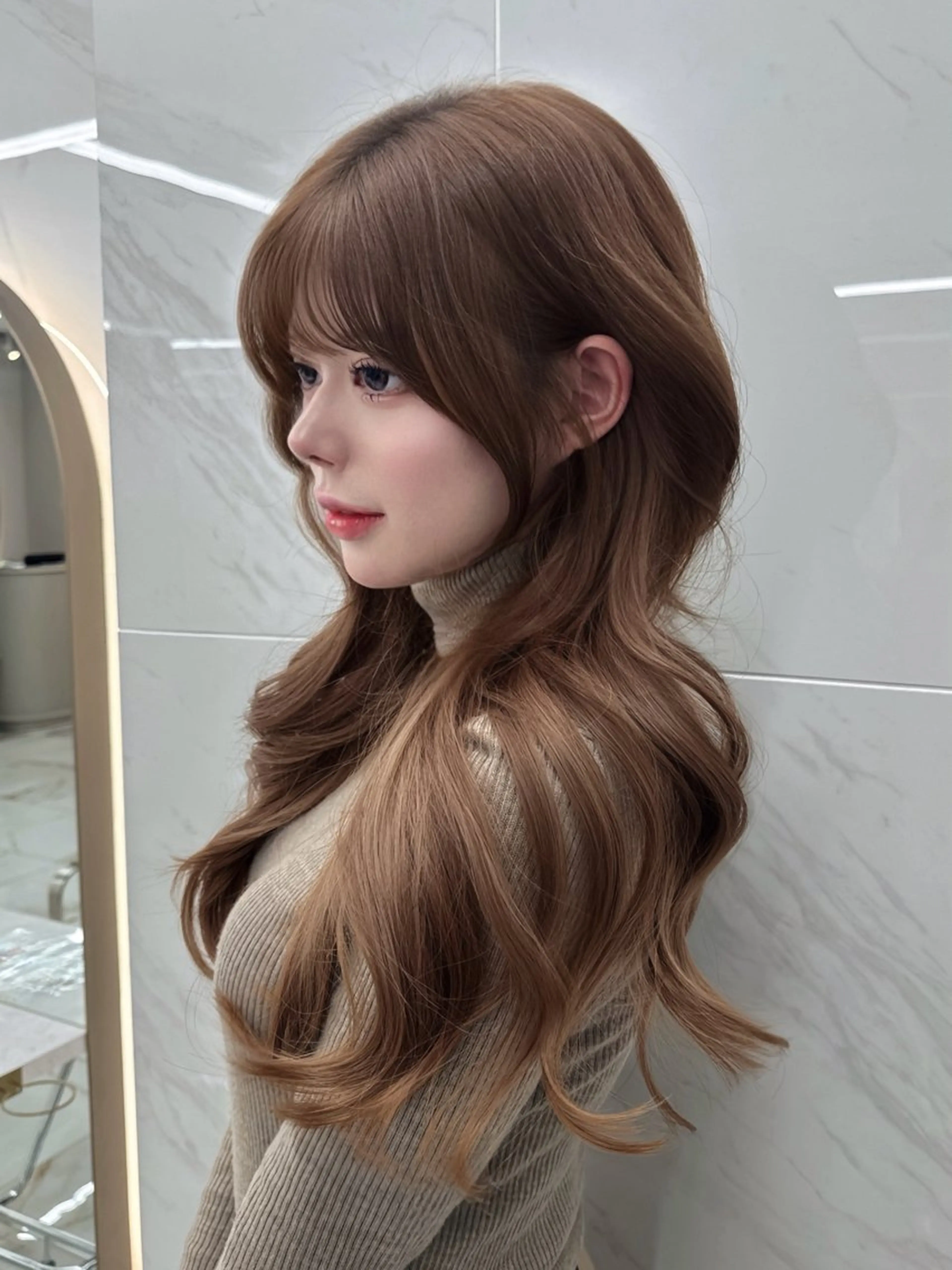 ロング のり🐼顔まわり/ 韓国/レイヤーカットのヘアスタイル