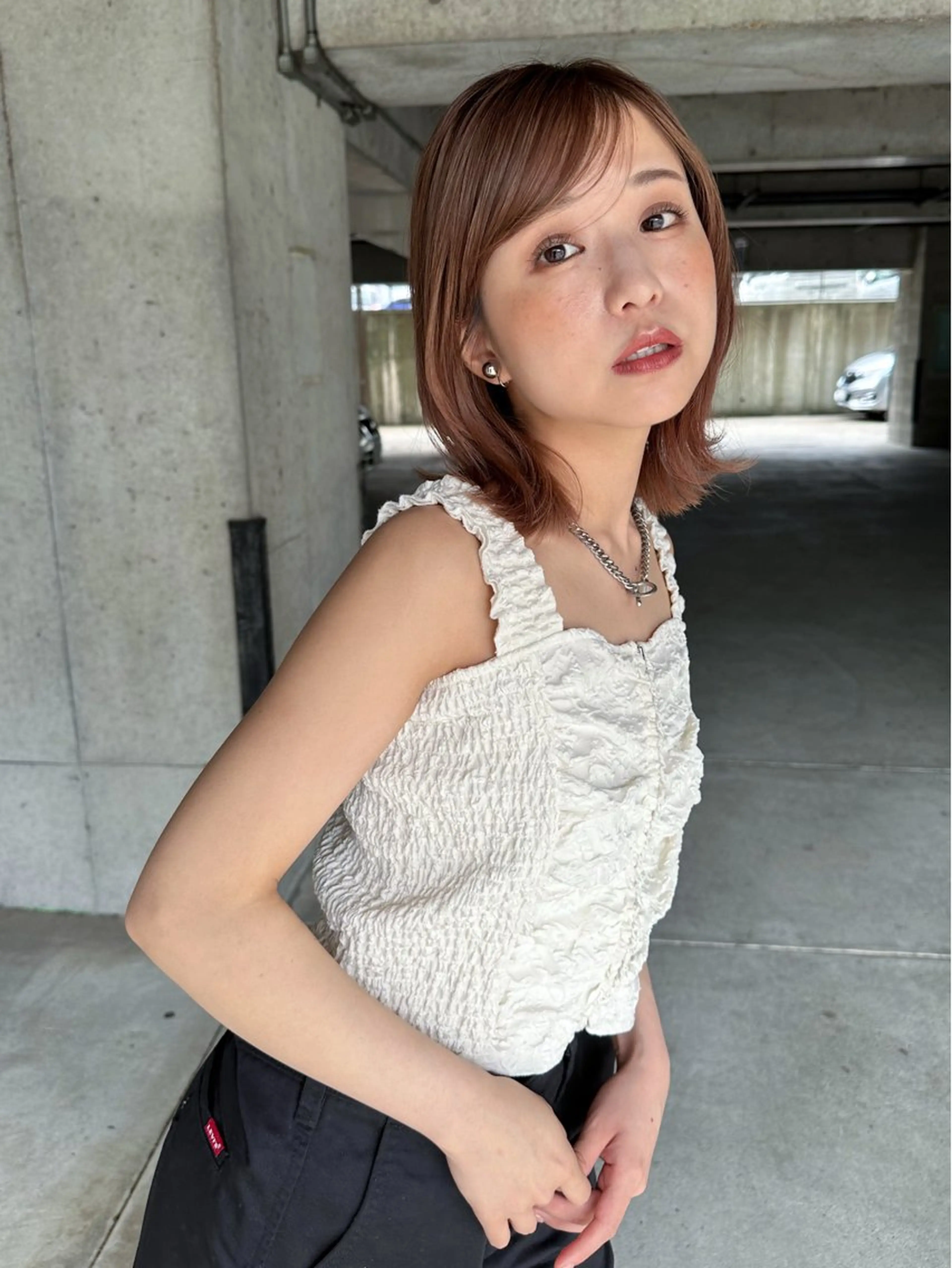 ミディアム カット ヘアカラー トリートメント SAKURA✨ ショート/ボブのヘアスタイル