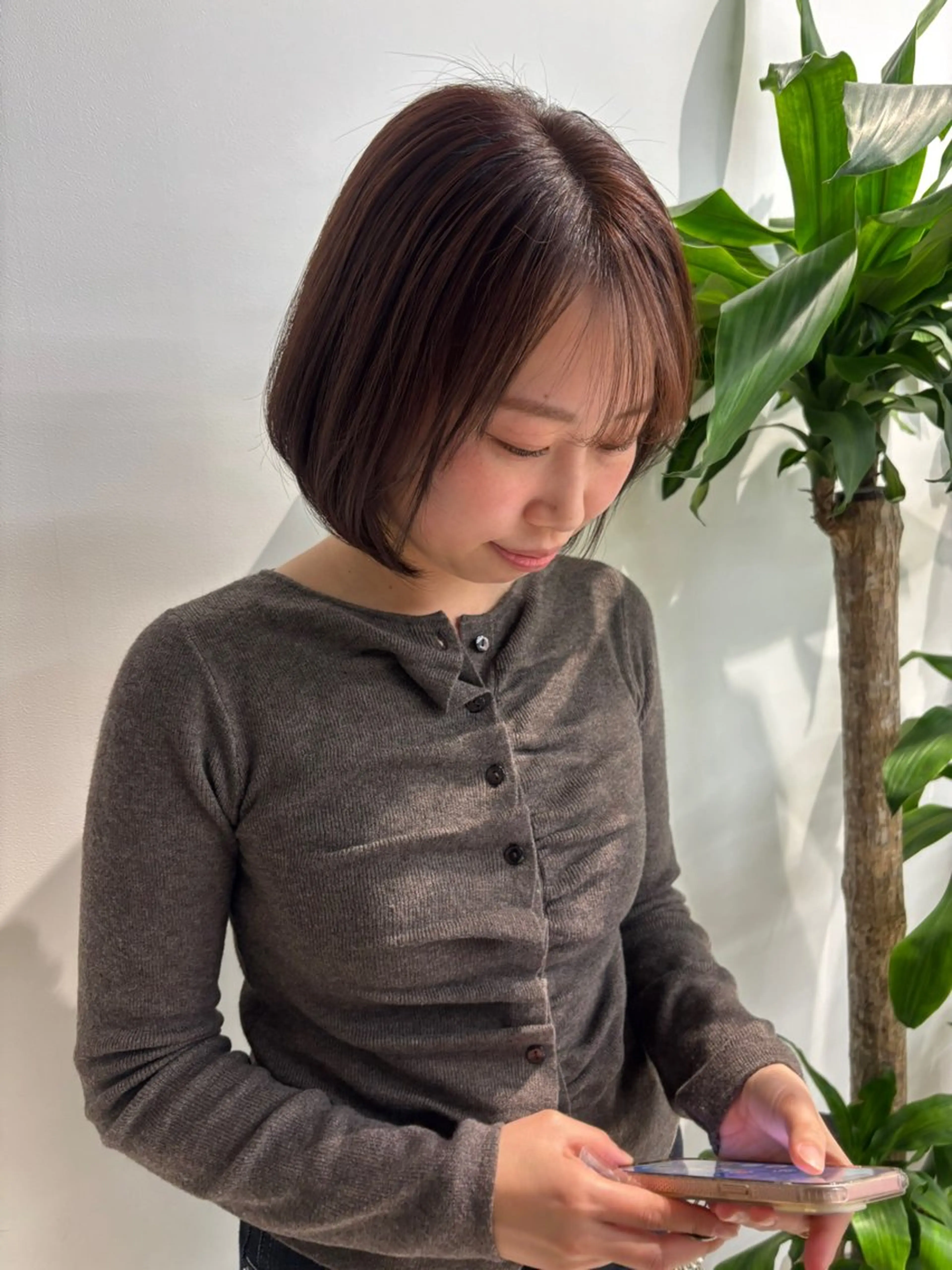 ミディアム カラー カット ヘアカラー トリートメント ayaka #パーマ#アレンジのヘアスタイル
