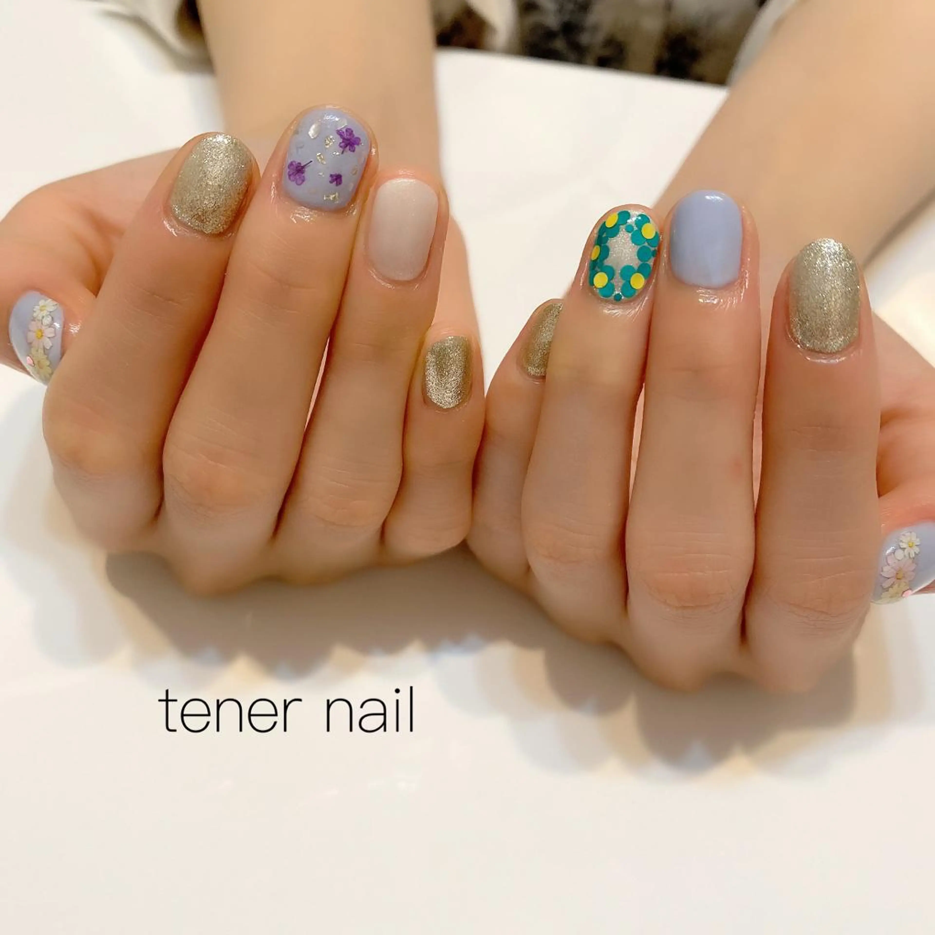 ネイル フラワーネイル ホログラムネイル テネルネイル tener nailのネイルデザイン