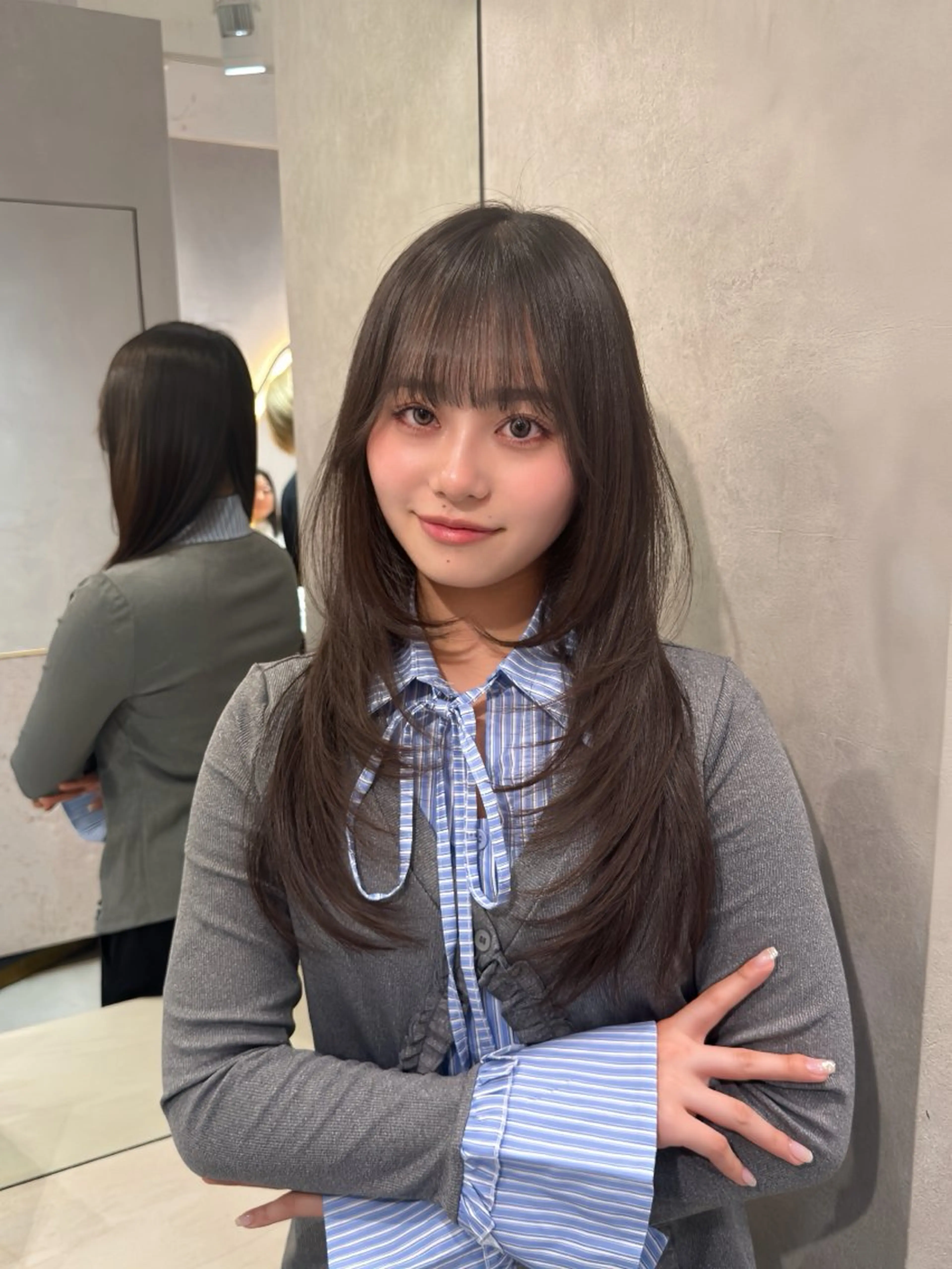 ロング カット ヘアカラー トリートメント 絶対垢抜けレイヤー/ 透明感カラーリョウヤのヘアスタイル