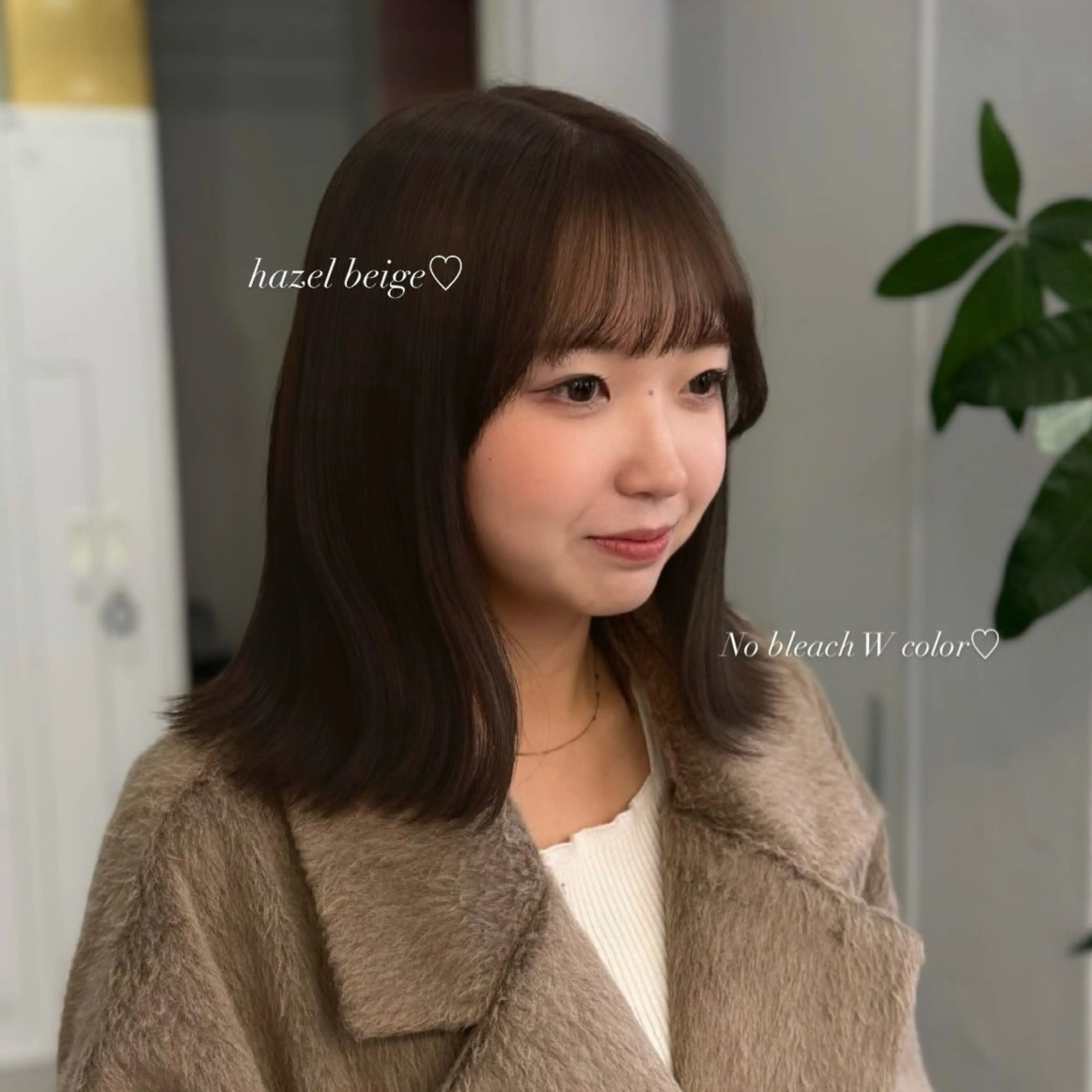 セミロング カット ヘアカラー トリートメント Mirai/ 艶カラー/暖色カラーのヘアスタイル