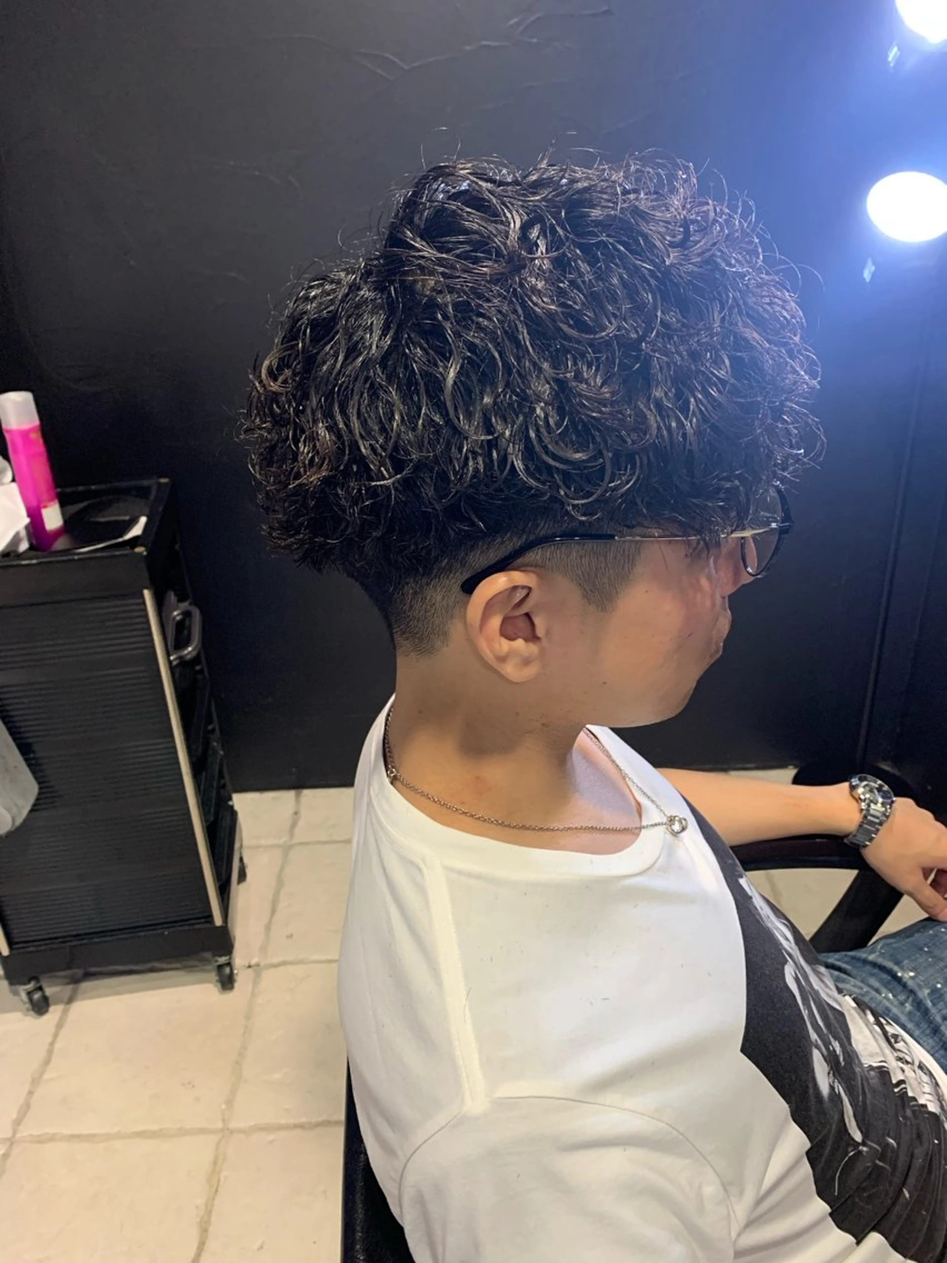 ミディアム メンズ マッシュ 波巻きパーマ カット パーマ ヘアセット メンズパーマ/難波/ 心斎橋　室園亮佑のヘアスタイル