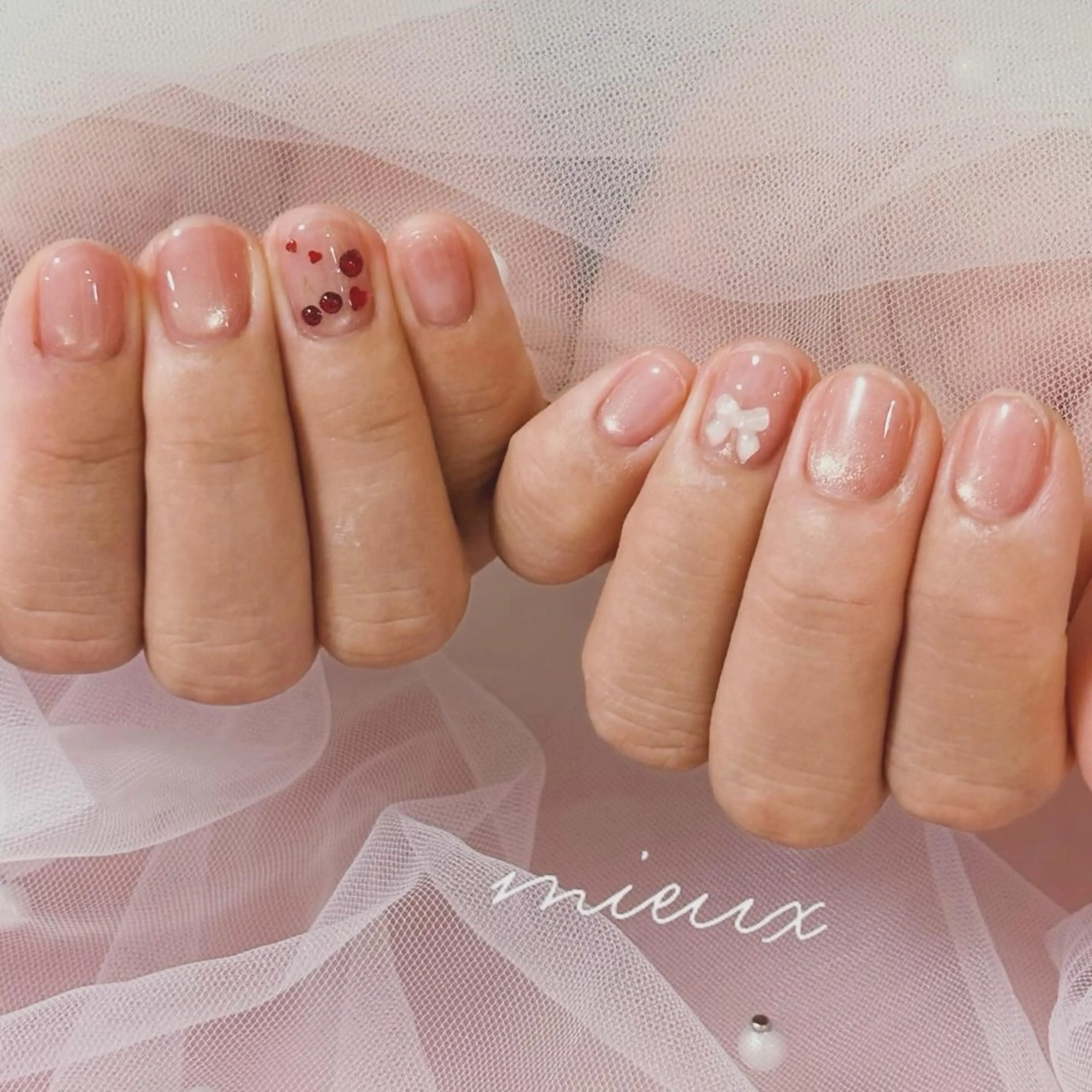 ネイル マグネットネイル 春ネイル ハンドネイル nailsalon mieuxのネイルデザイン