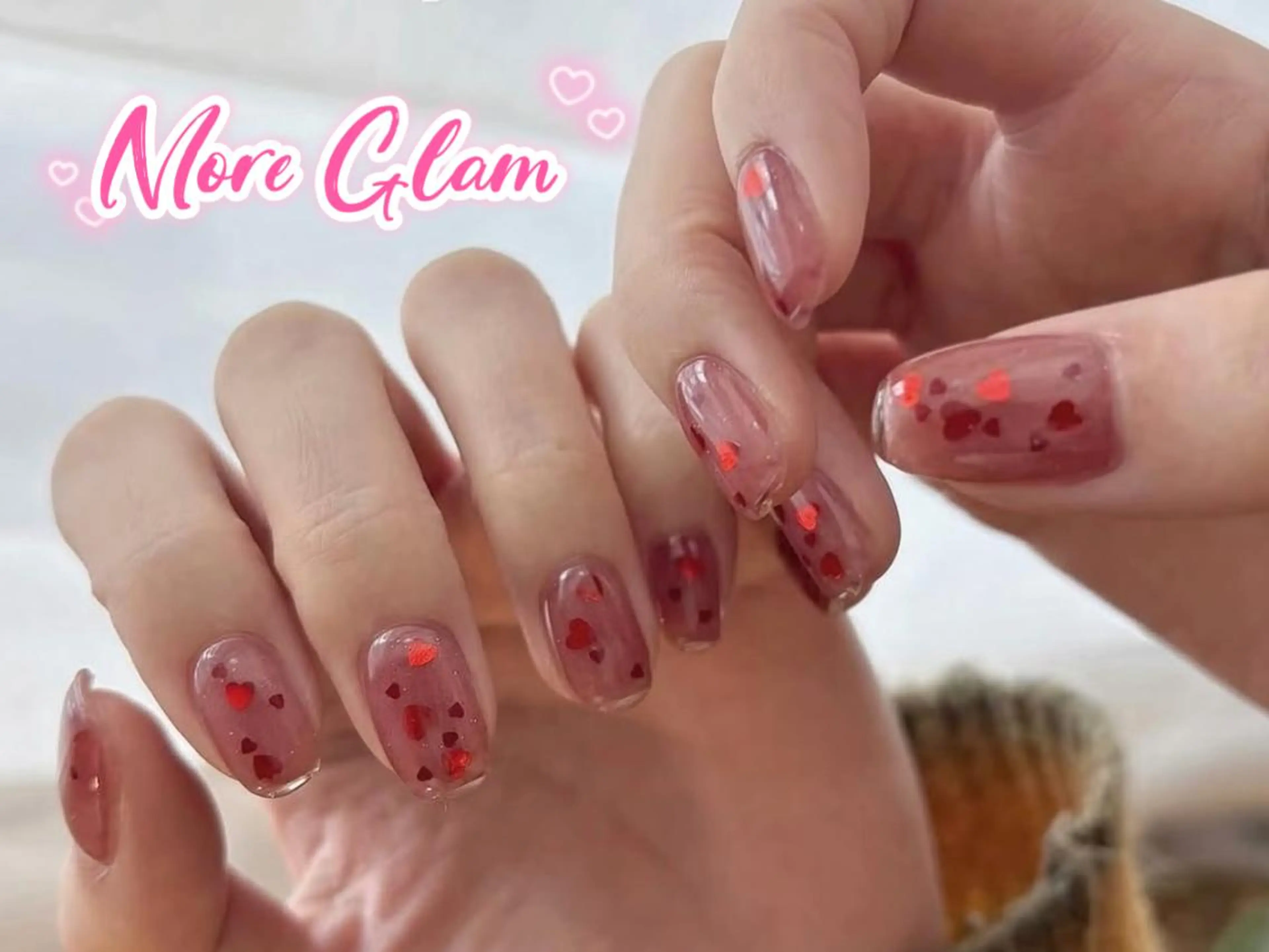 ネイル 長さ出し フットネイル フレンチネイル ジェルネイル ガラスフレンチ MoreGlam Nailsのネイルデザイン