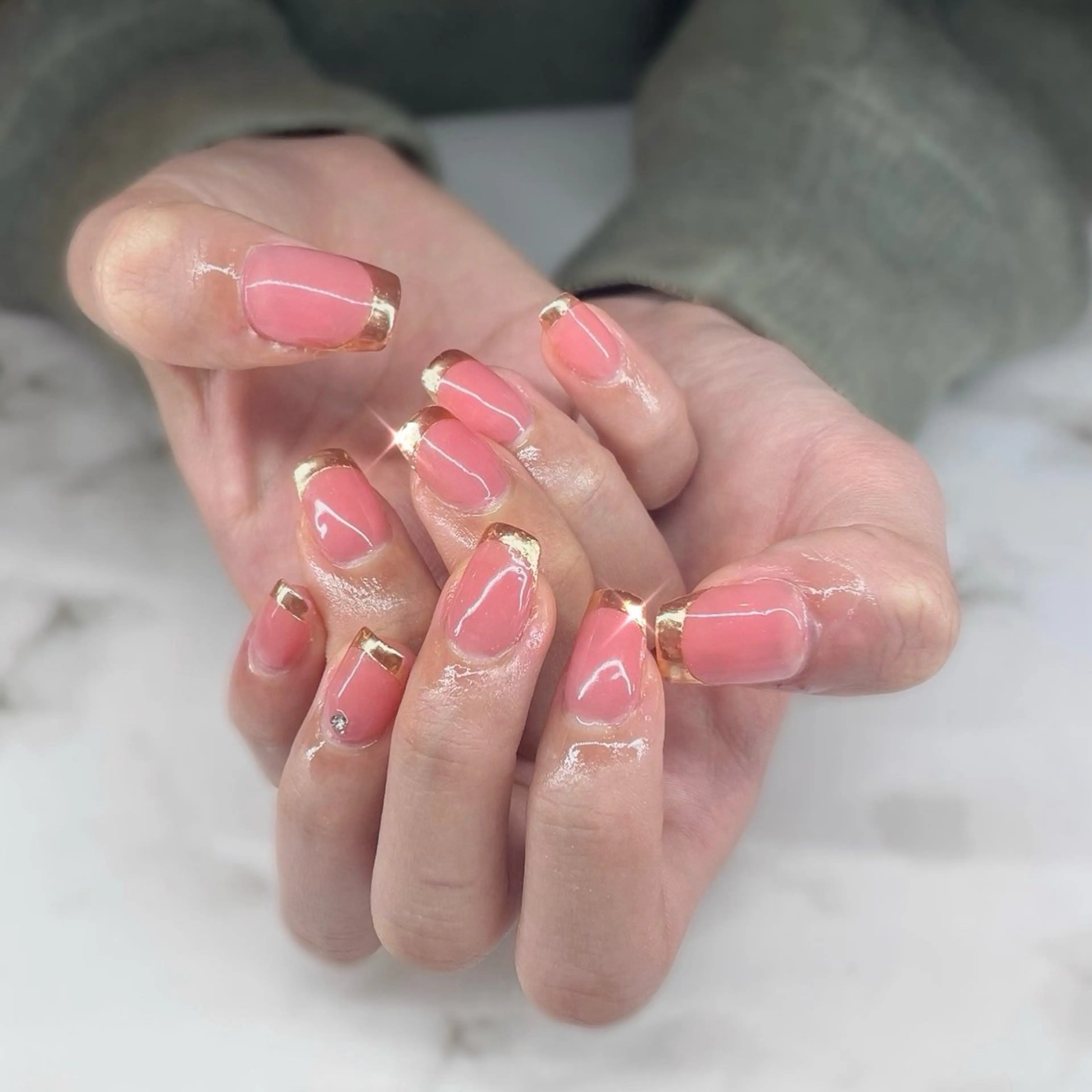 ネイル フレンチネイル ミラーネイル ハンドネイル Liebe あいりのネイルデザイン