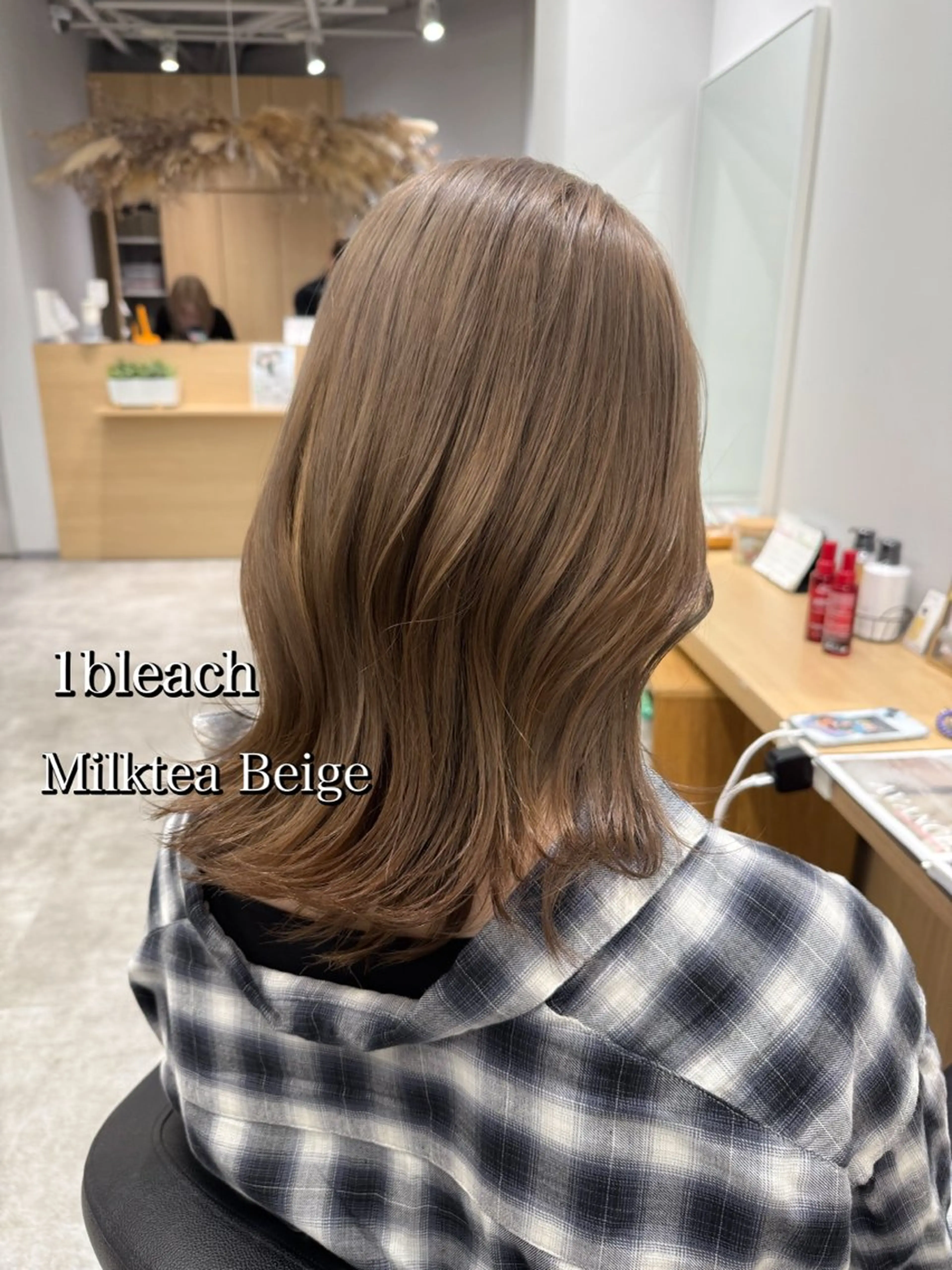ミディアム カラー ブリーチ 縮毛矯正 ヘアカラー トリートメント 巻ける髪質改善🫧ハ イライト/永田汰伊智のヘアスタイル