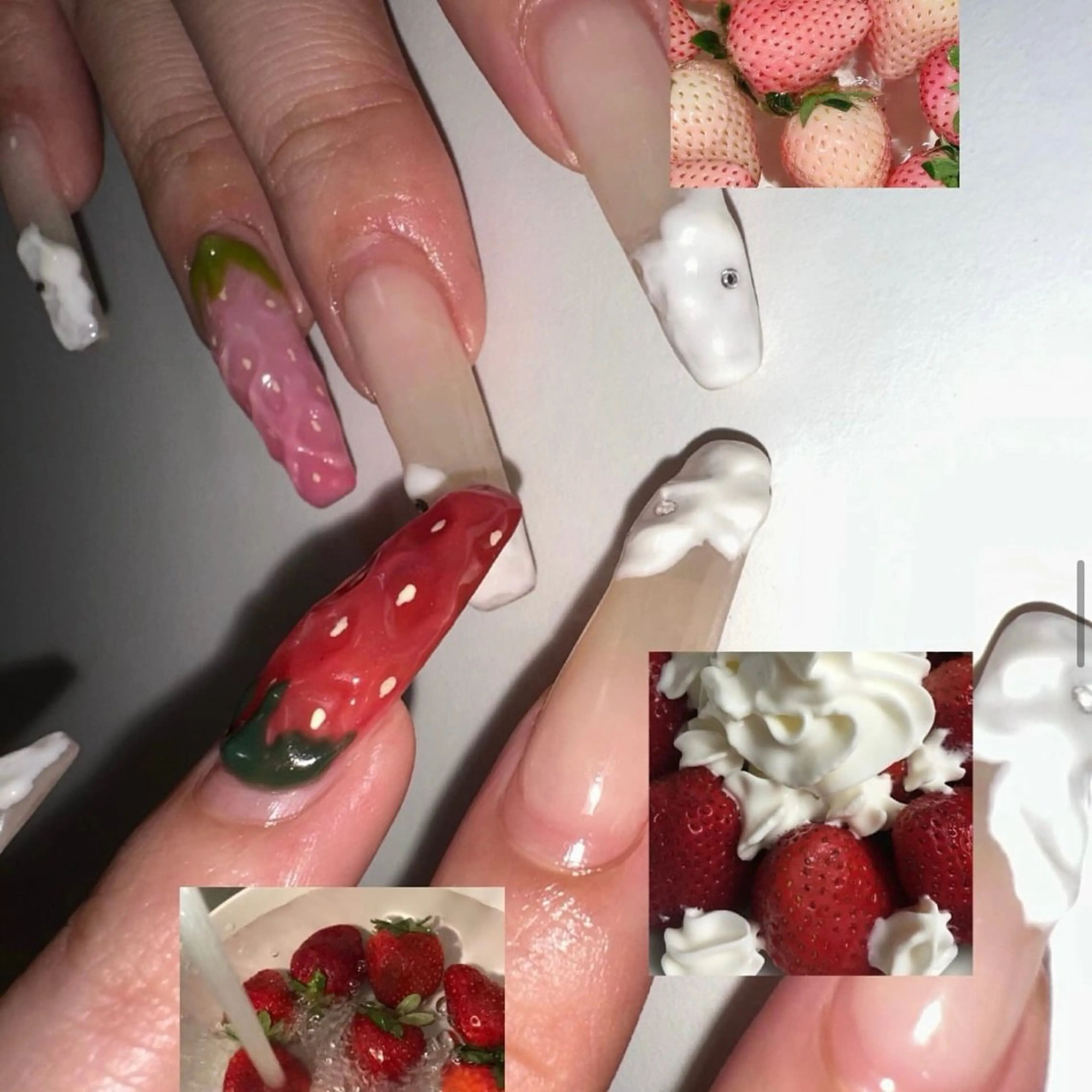 ネイル 𝙉𝙖𝙤🍓꒦꒷ Y2K / 韓国風のネイルデザイン