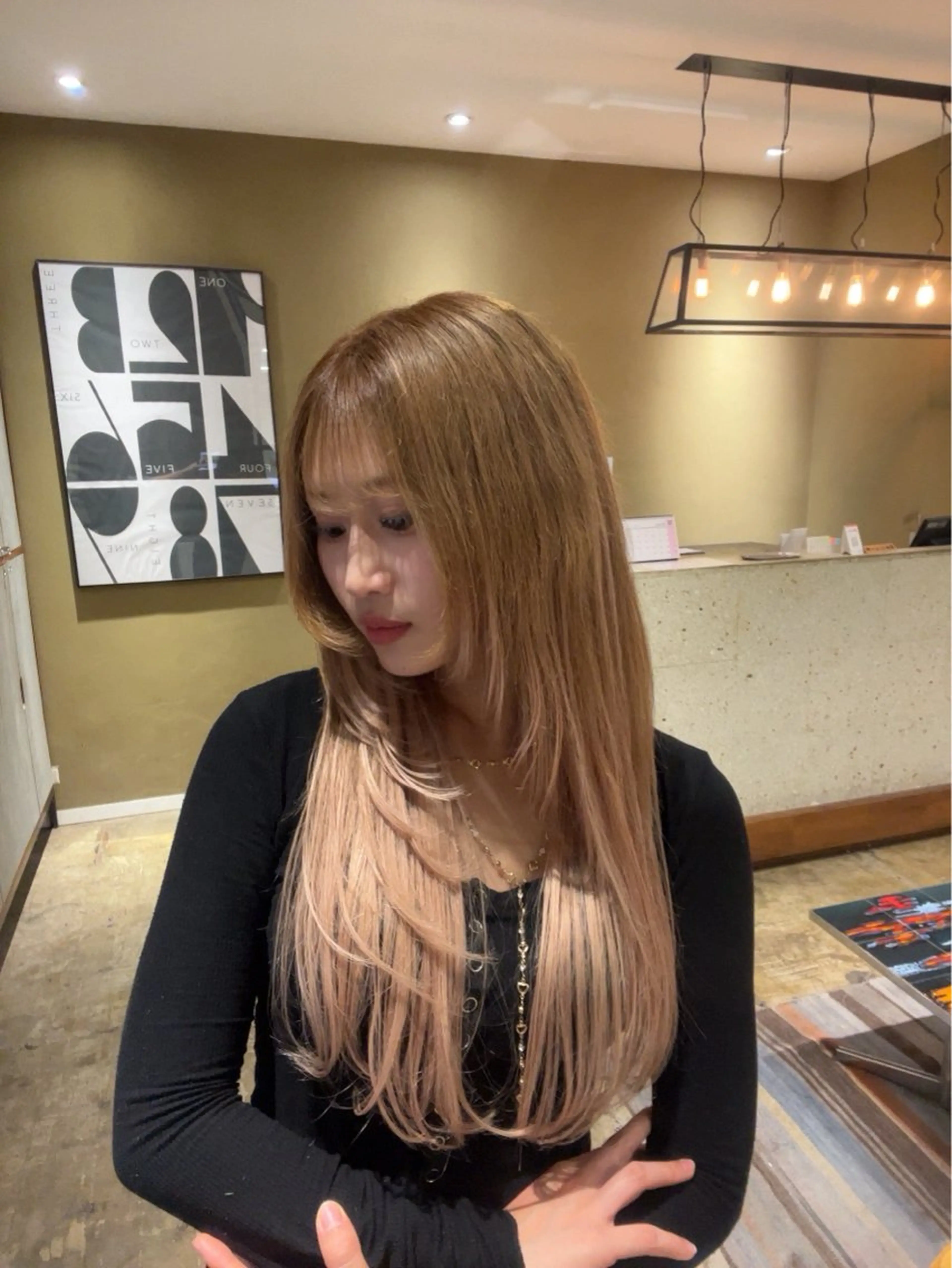 ロング カラー カット トリートメント キョウスケ/レイヤー /ハイトーンのヘアスタイル