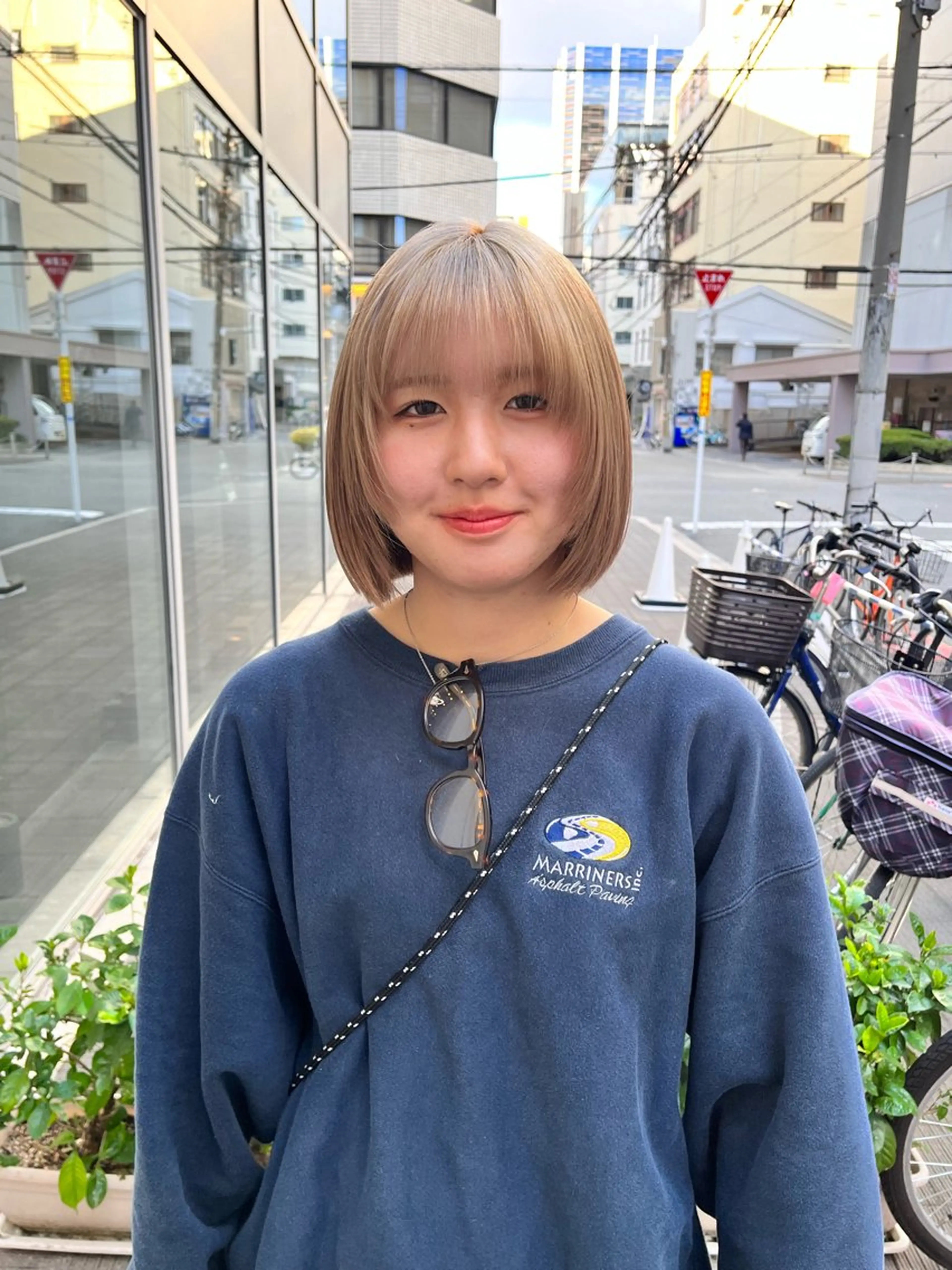 ショート カラー ベージュカラー デザインカラー ツートーンカラー ホワイトベージュ ボブ カット ヘアカラー ショート/パーマ/ カラー/FUKOのヘアスタイル