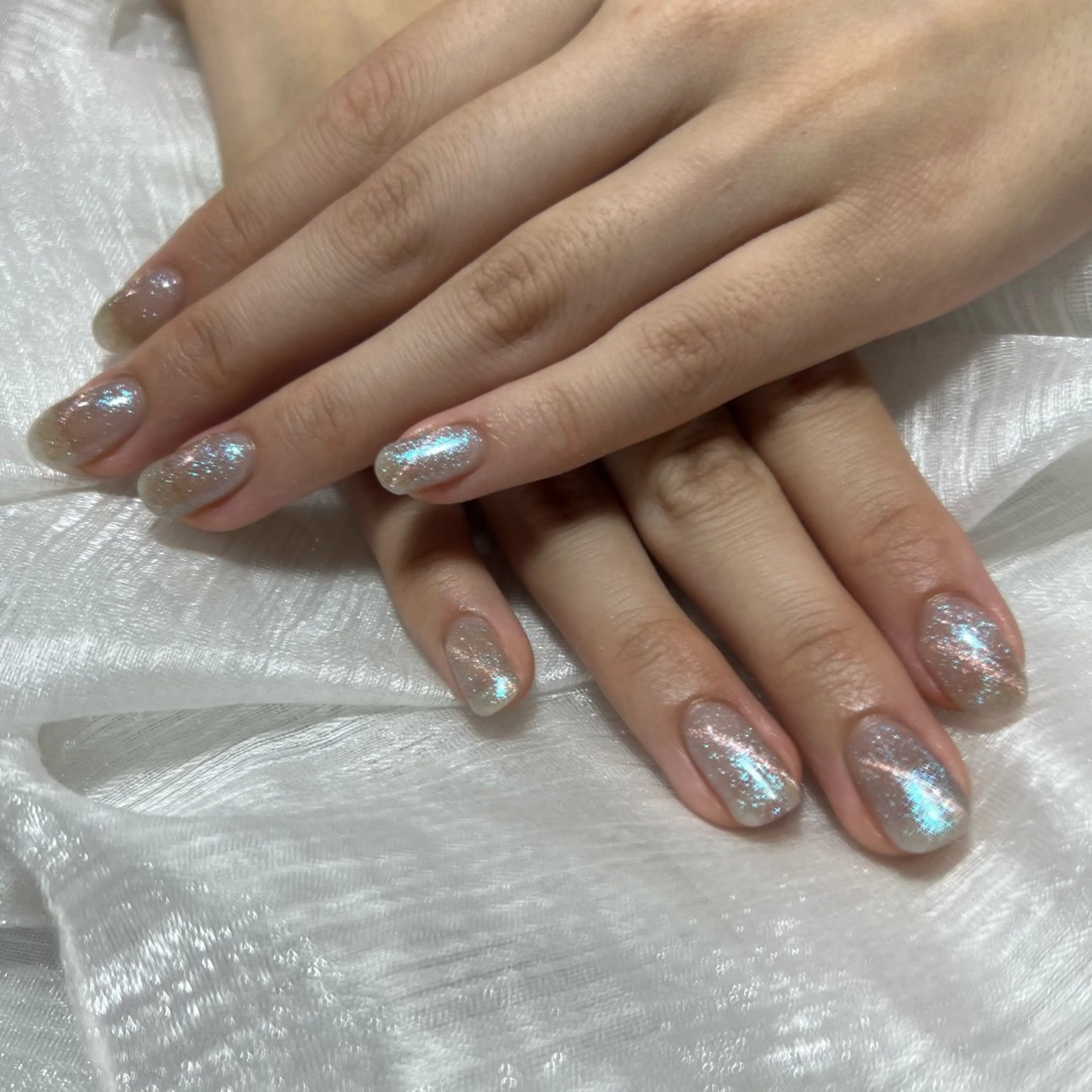 ネイル アートネイル フラッシュネイル フレンチネイル ジェルネイル ガラスフレンチ share. yurieのネイルデザイン