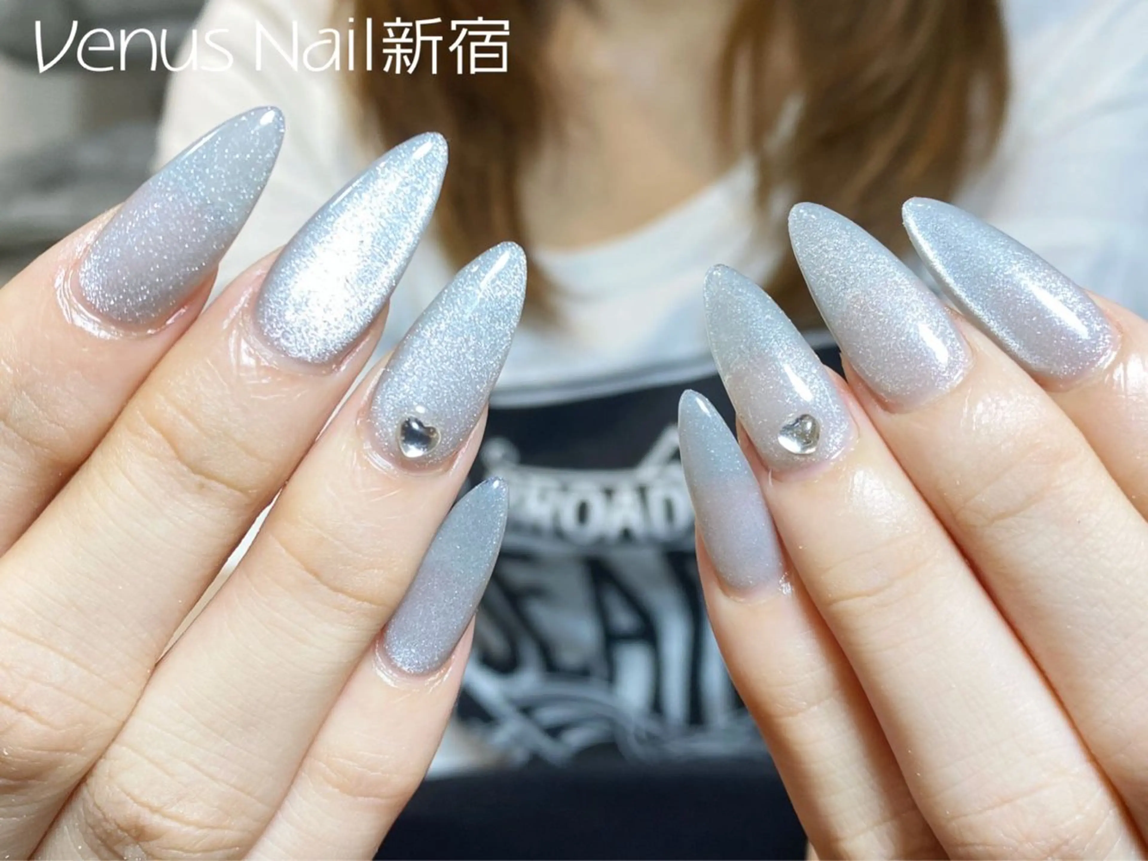 ネイル キラキラネイル マグネットネイル Venus nail チップ長さだし専門店のネイルデザイン