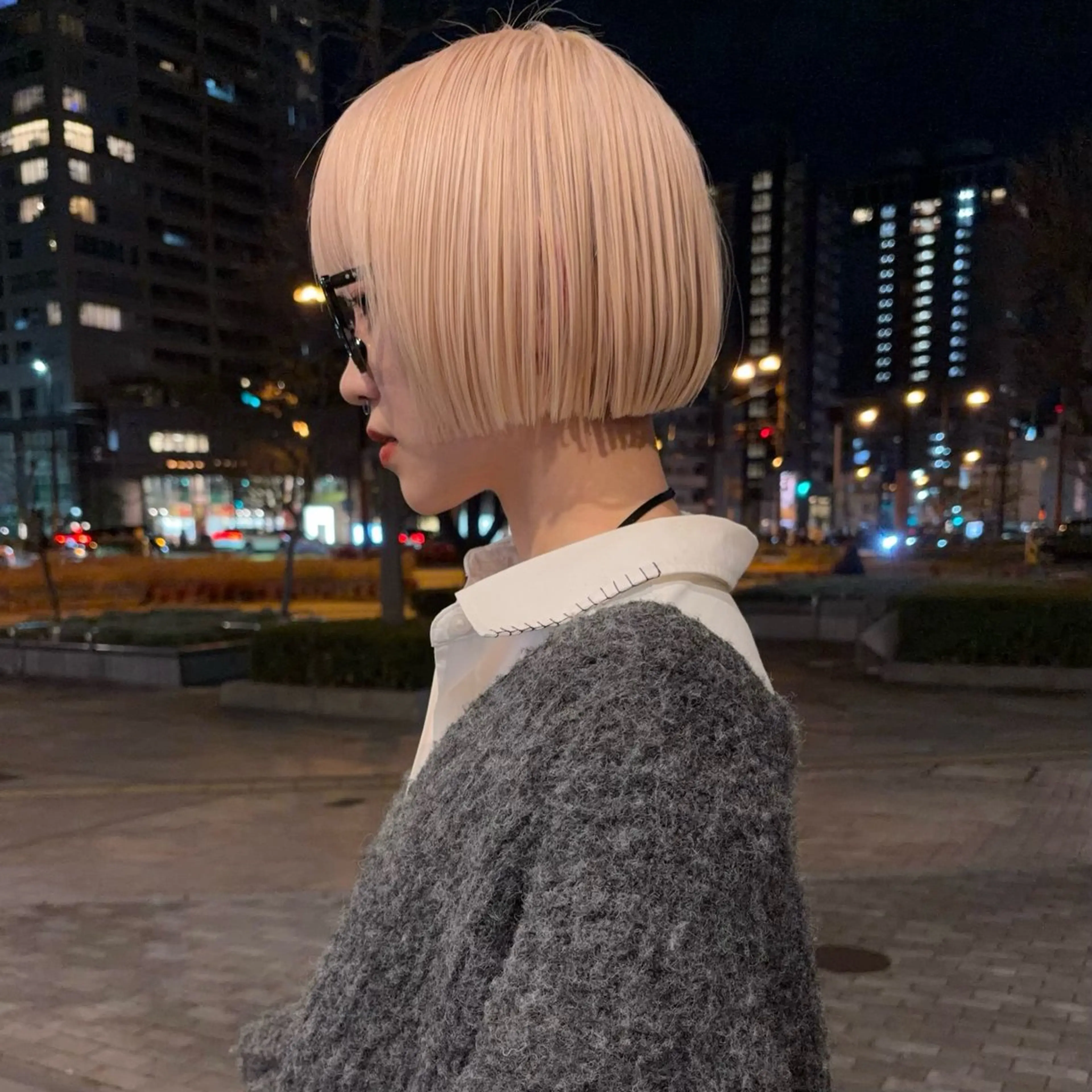 ショート カット ヘアカラー トリートメント ボブ/ハイトーン/ 岡山駅/別曽遥也のヘアスタイル