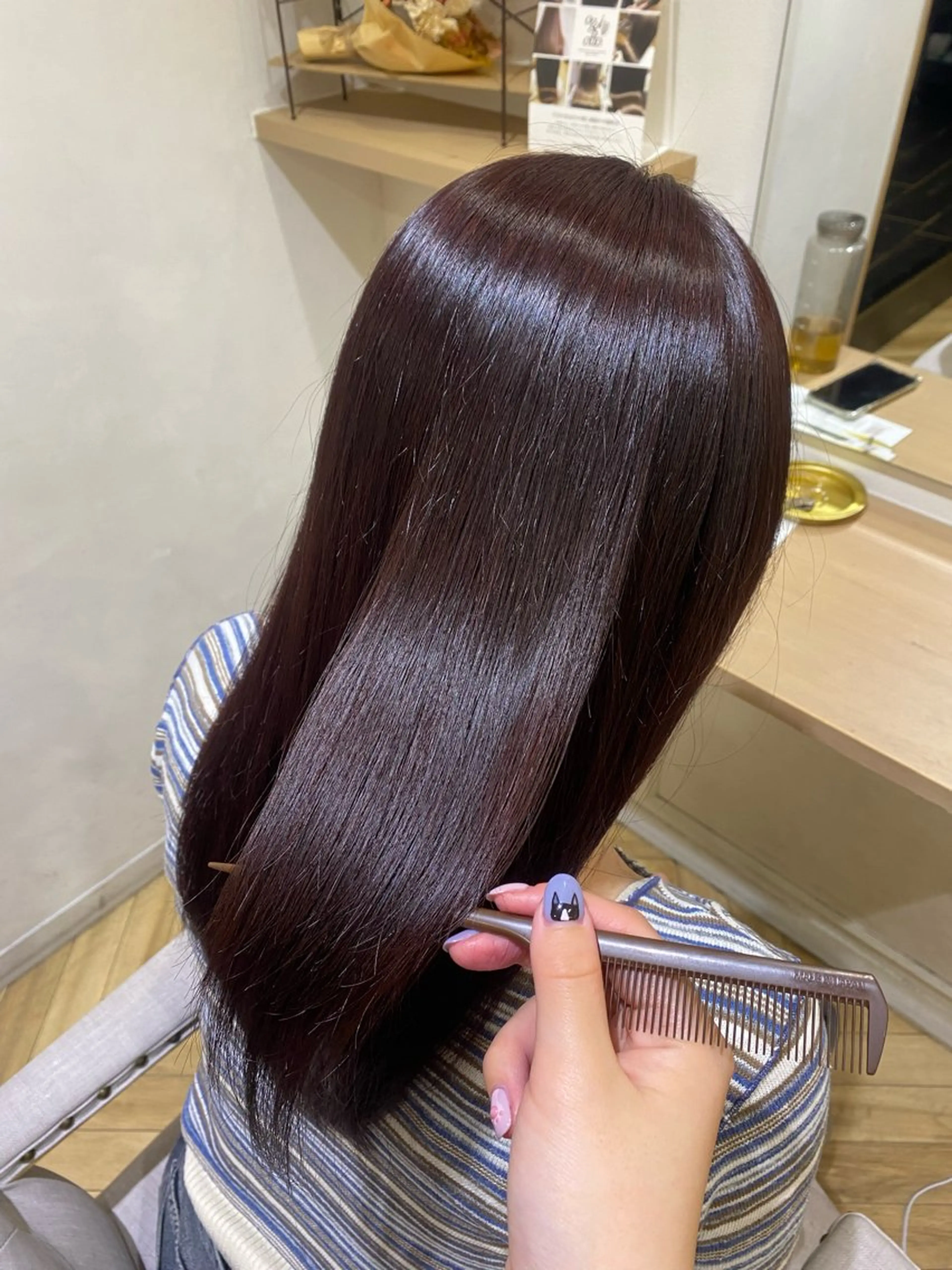 セミロング カラー カシス バイオレットカラー 韓国ヘア・カラー 🩵SHIZUKUのヘアスタイル