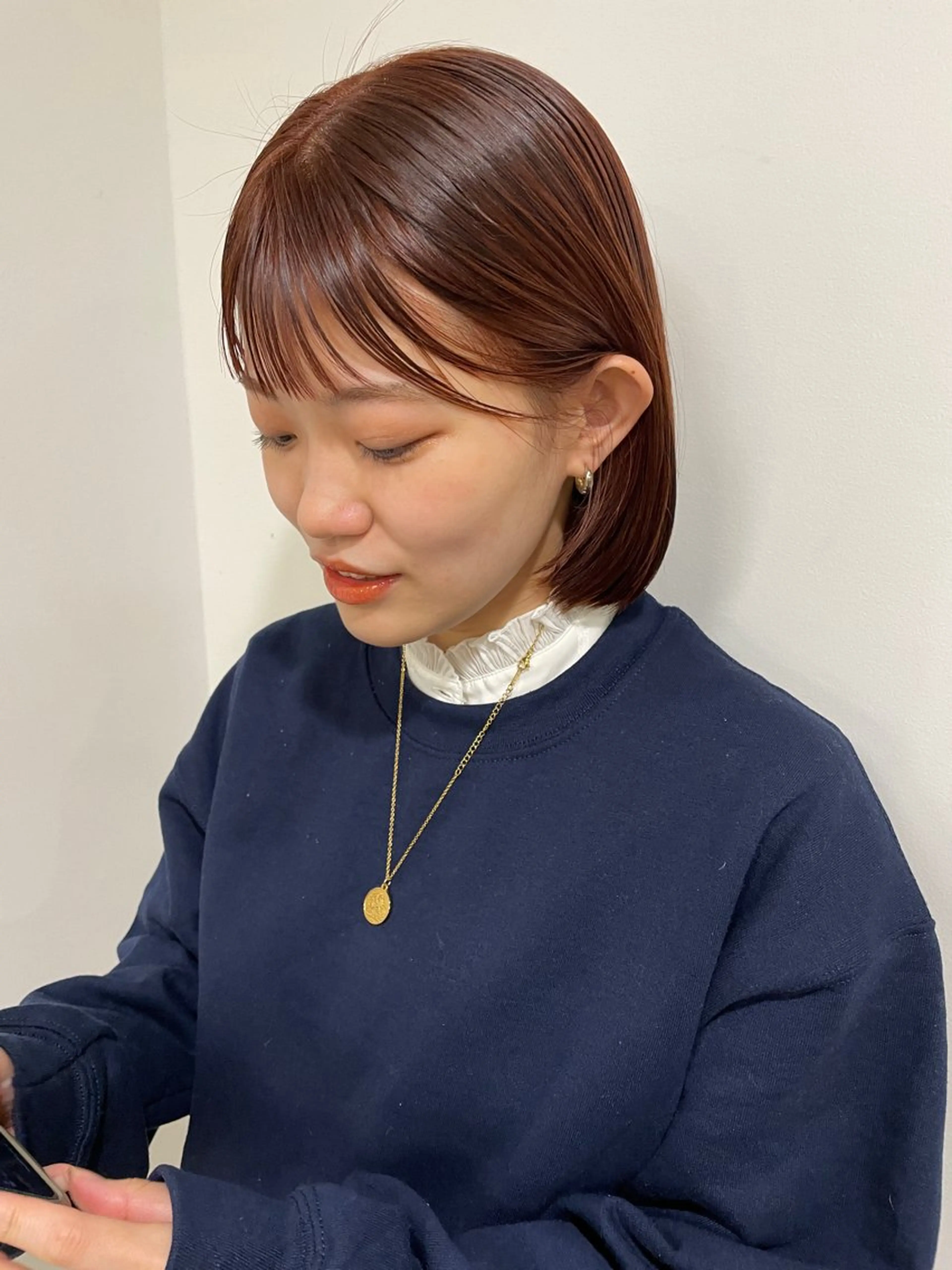 ミディアム カラー カット ヘアカラー トリートメント 表参道🌿赤み消し カラー/チナツのヘアスタイル