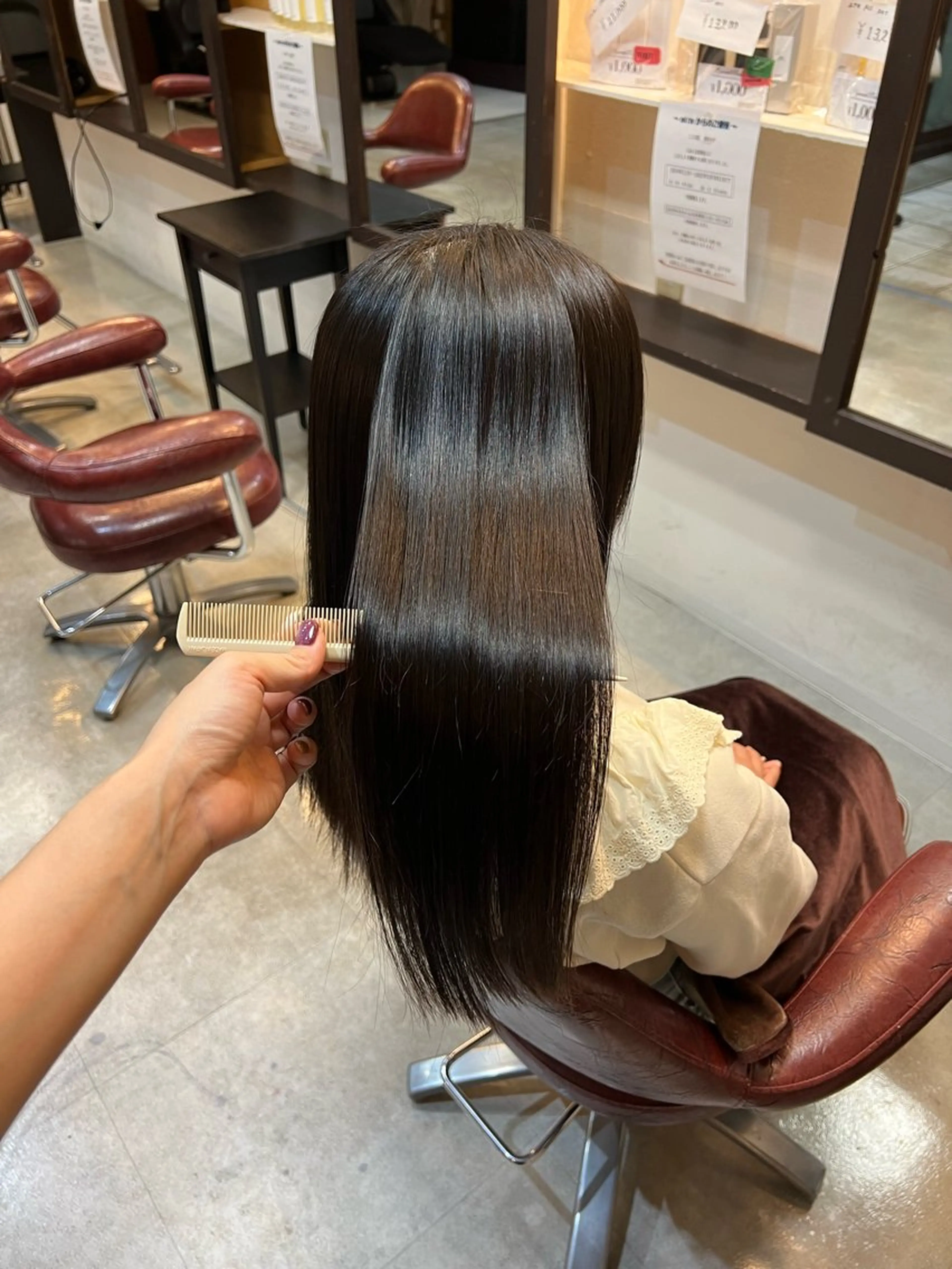 ロング 縮毛矯正 吉岡 なみのヘアスタイル