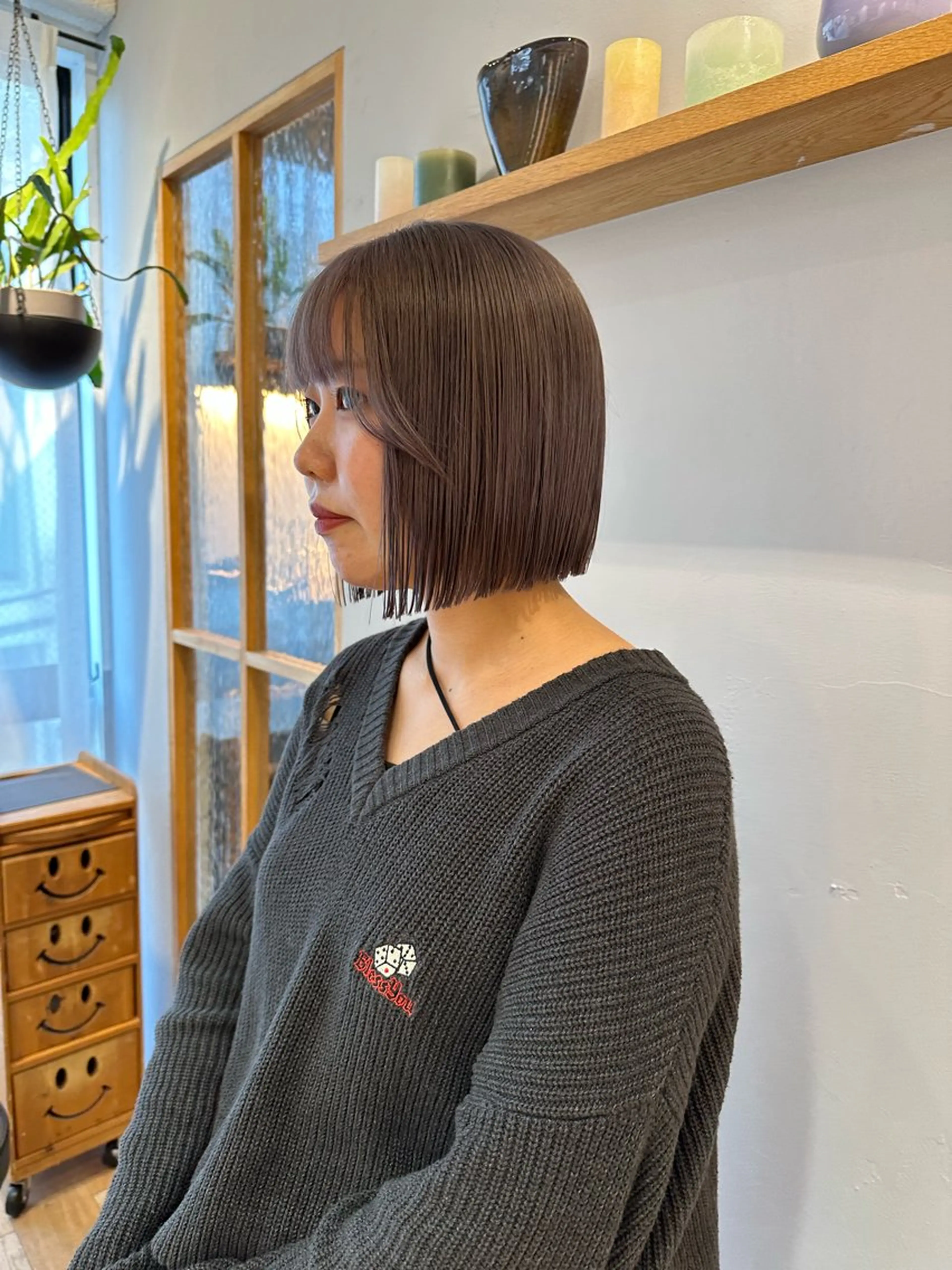 ショート カラー ブリーチ ハイトーンカラー ブリーチなしカラー ボブ REINA☁️透明感 カラー/ぷつっと♡のヘアスタイル