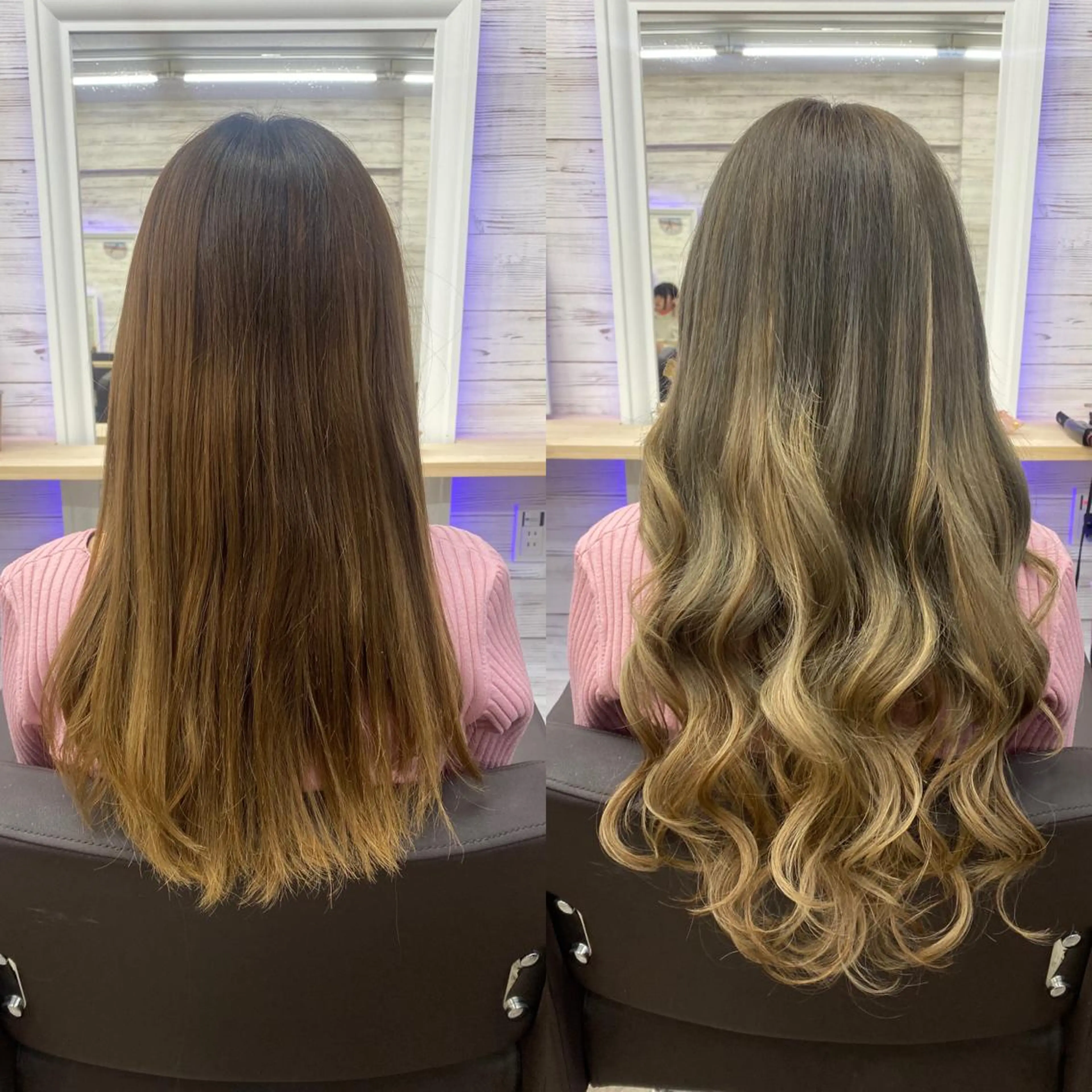 ロング カラー ヘアアレンジ アイブロウ ショートボブ 編み込みエクステ シールエクステ バレイヤージュ ベージュカラー LAVENDIA 初音のヘアスタイル