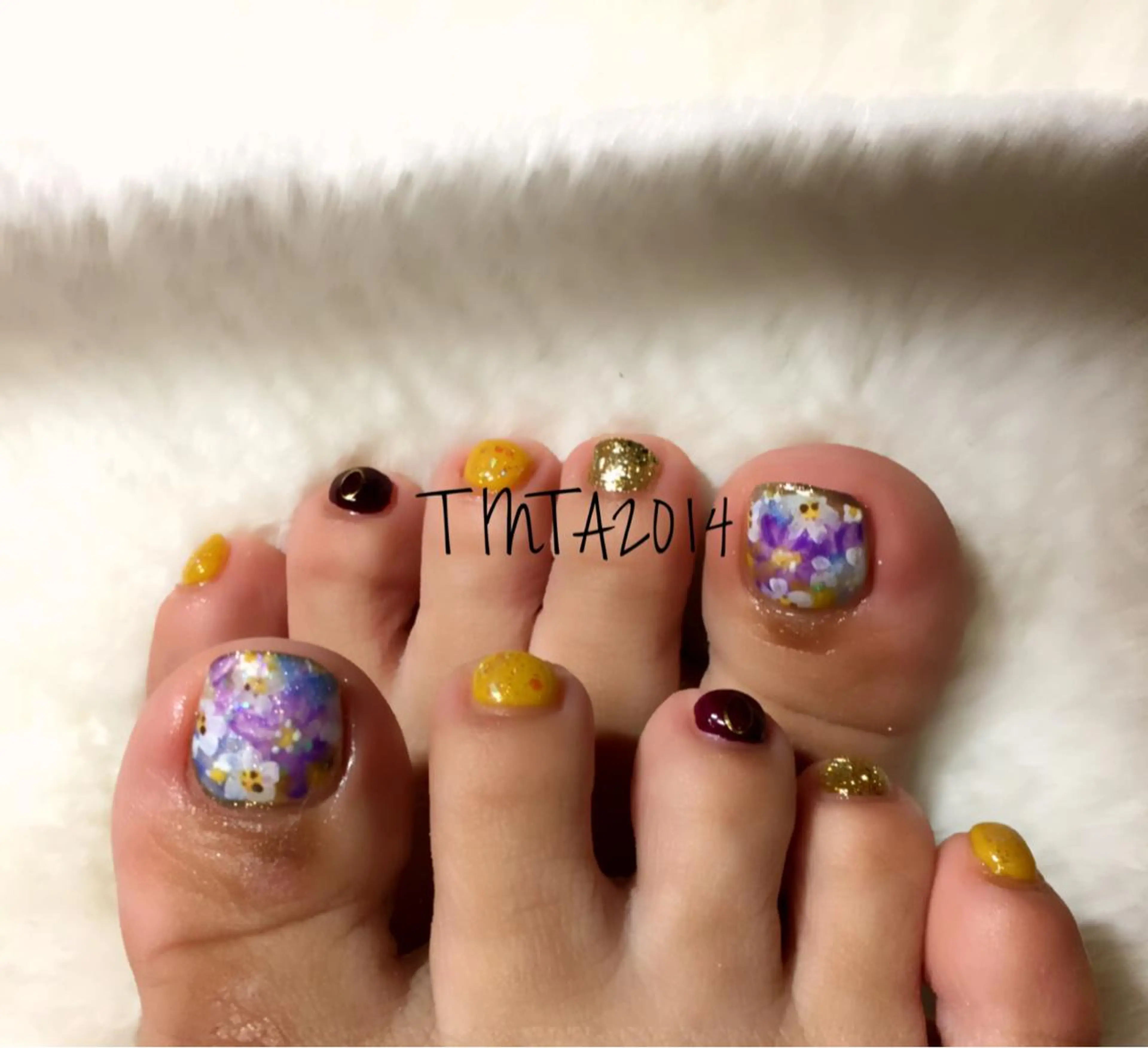 ネイル フラワーネイル フットネイル ネイルサロン ティンタ所属・馬場 典子のネイルデザイン