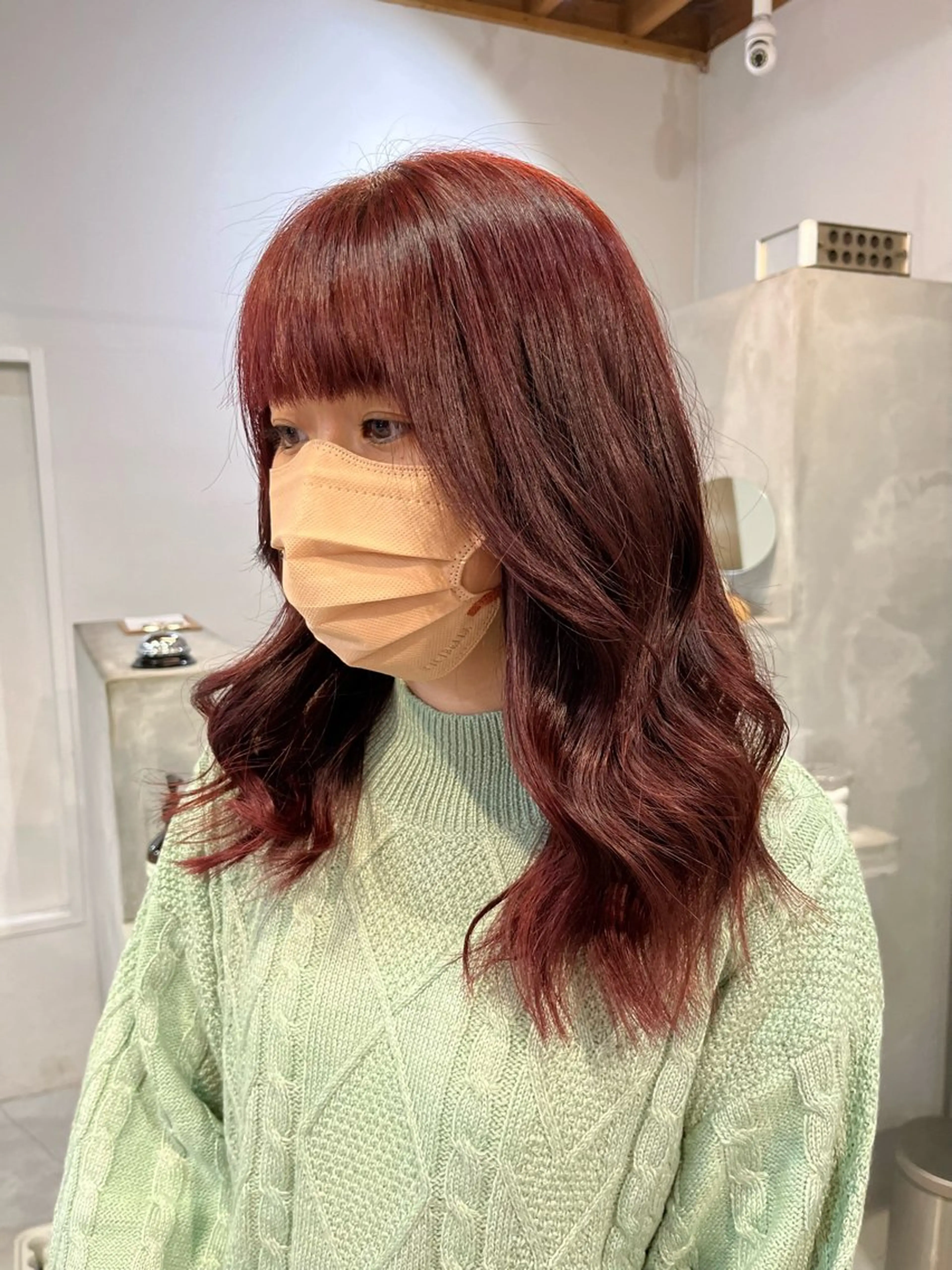 ロング カラー ブリーチ ダブルカラー ブリーチなしカラー ピンクカラー レッドカラー ヘアカラー トリートメント ブリーチなしカラー ダブルカラーエクステのヘアスタイル