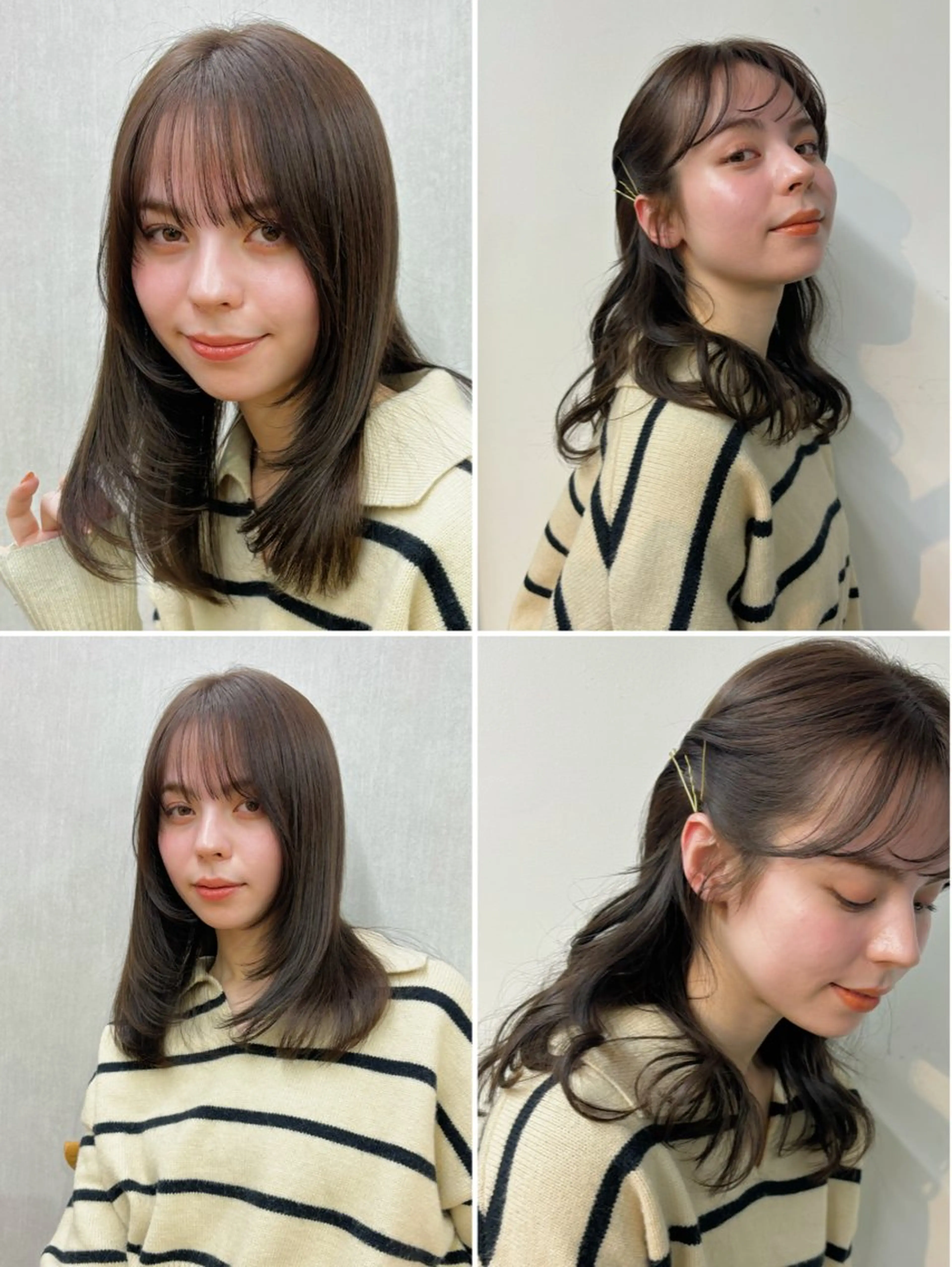 ミディアム ミディアムパーマ レイヤーカット カット ヘアカラー トリートメント ボブ/ミディアム 親しみやすさ/さくらのヘアスタイル