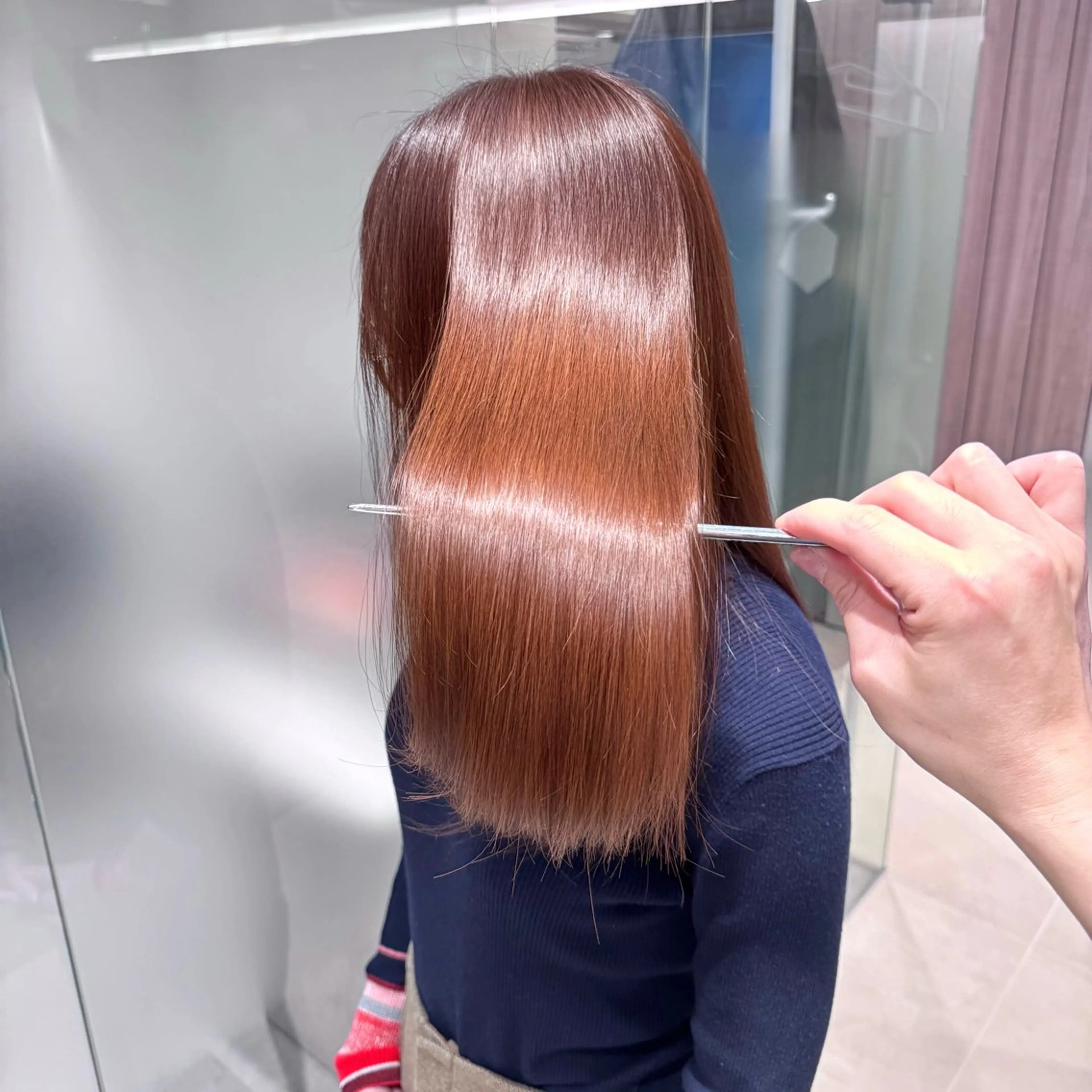 セミロング カラー カット ヘアカラー トリートメント 癖毛救済✂️ボブ /髪質改善ストレートのヘアスタイル