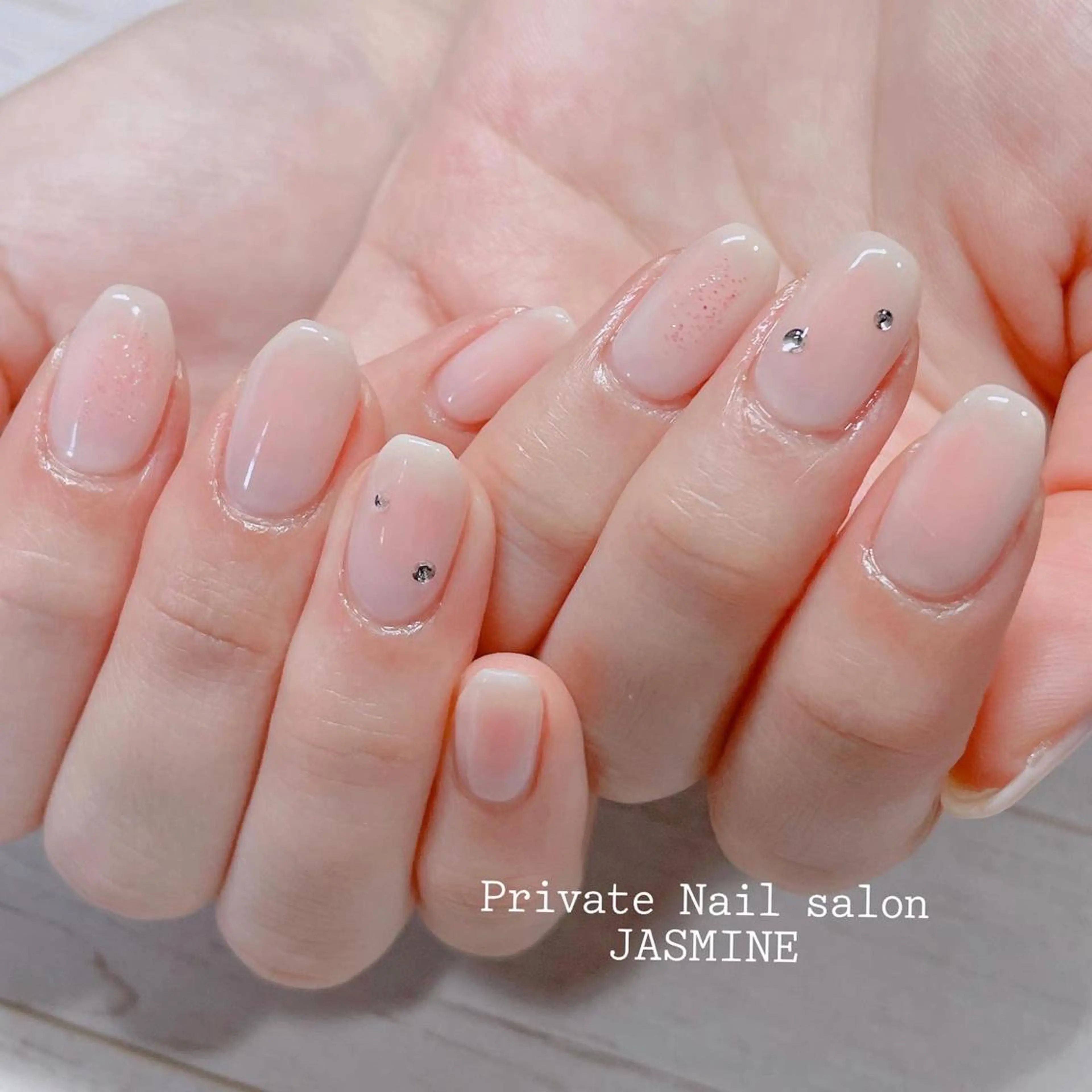 ネイル チークネイル ピンク 春ネイル Nail salon JASMINEのネイルデザイン