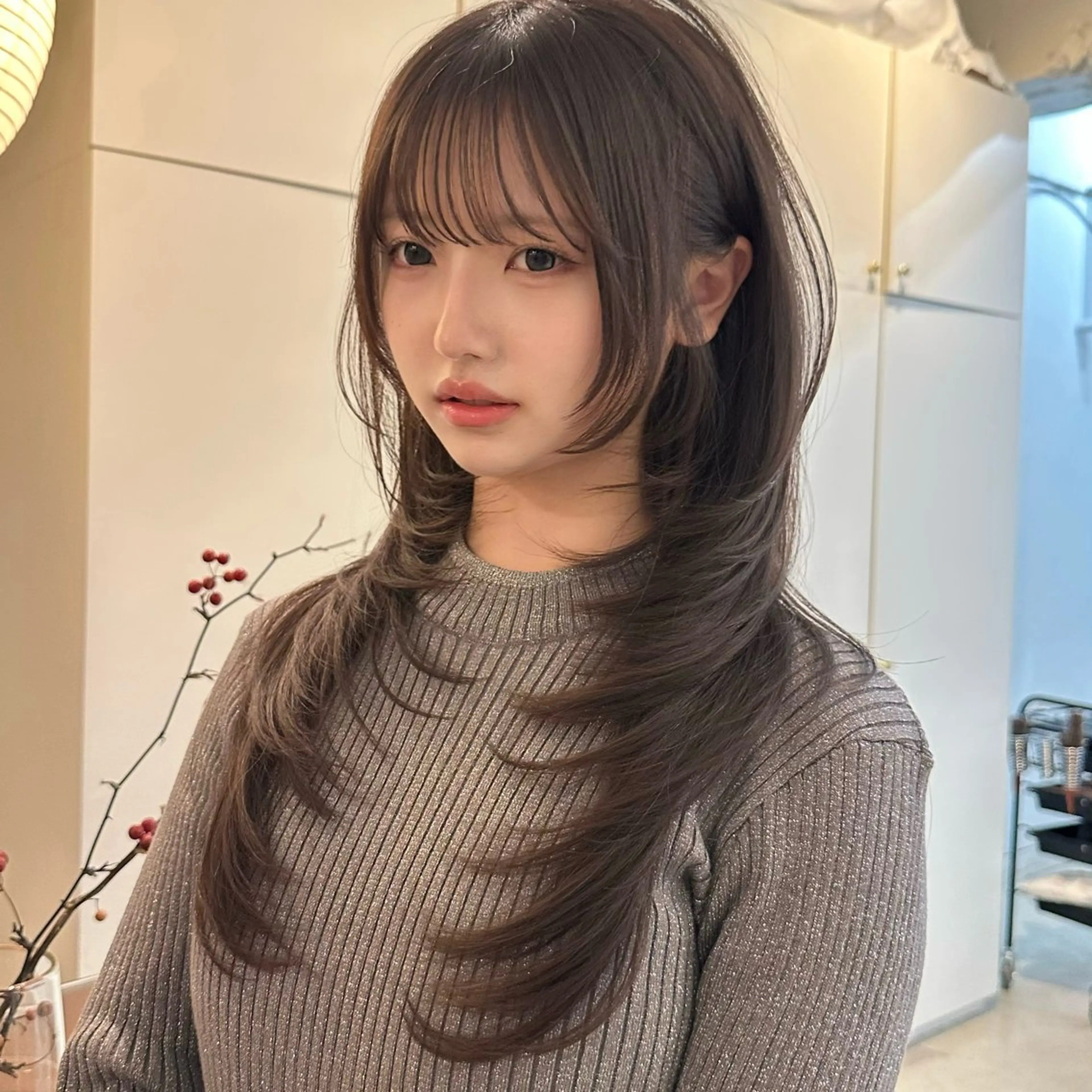 ロング カット ヘアカラー トリートメント 🌹ハッシュカット、 レイヤー韓国ヘア🌹のヘアスタイル