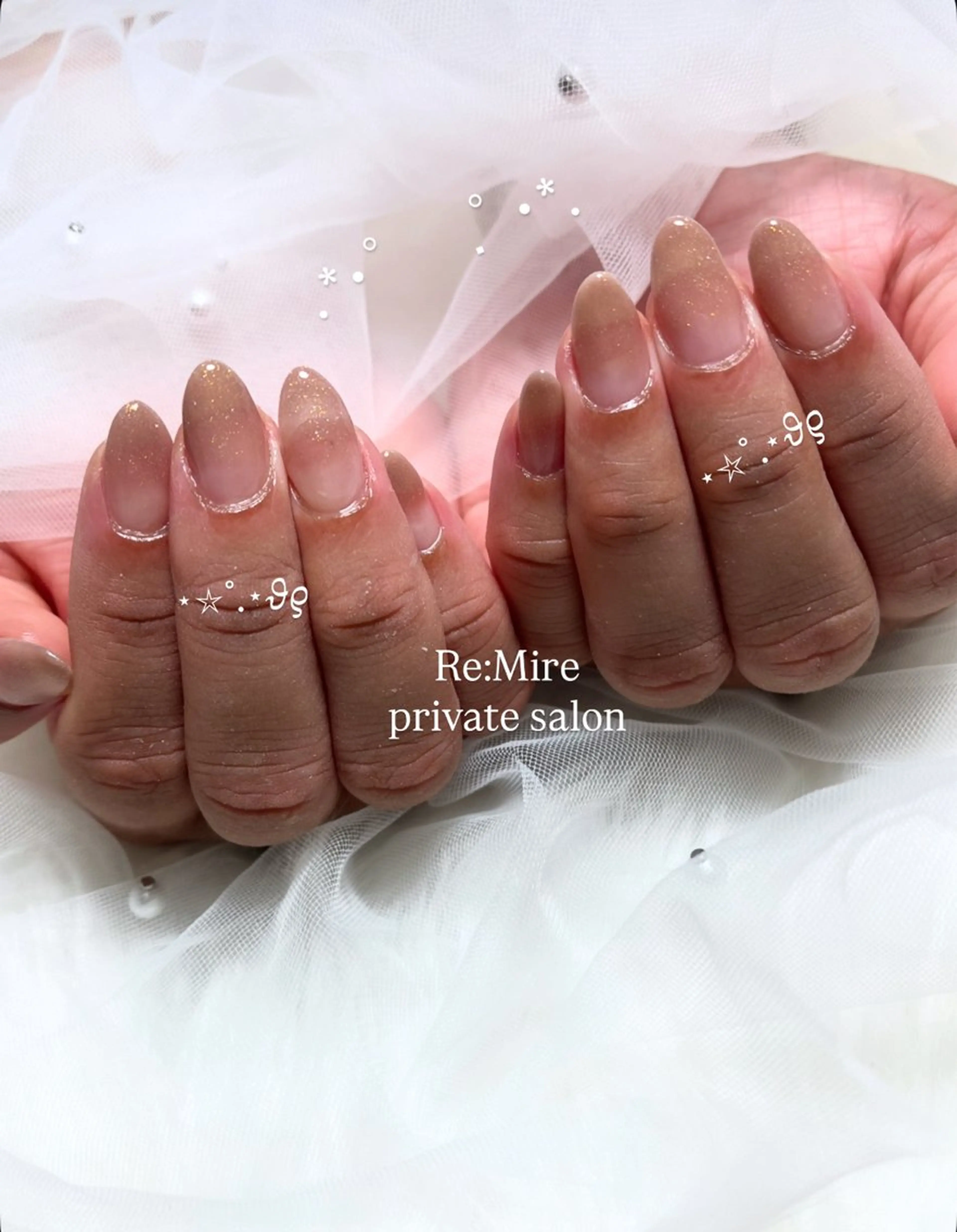 ネイル ラメ(グリッター) ラメグラデーション ハンドネイル Re: Mireのネイルデザイン