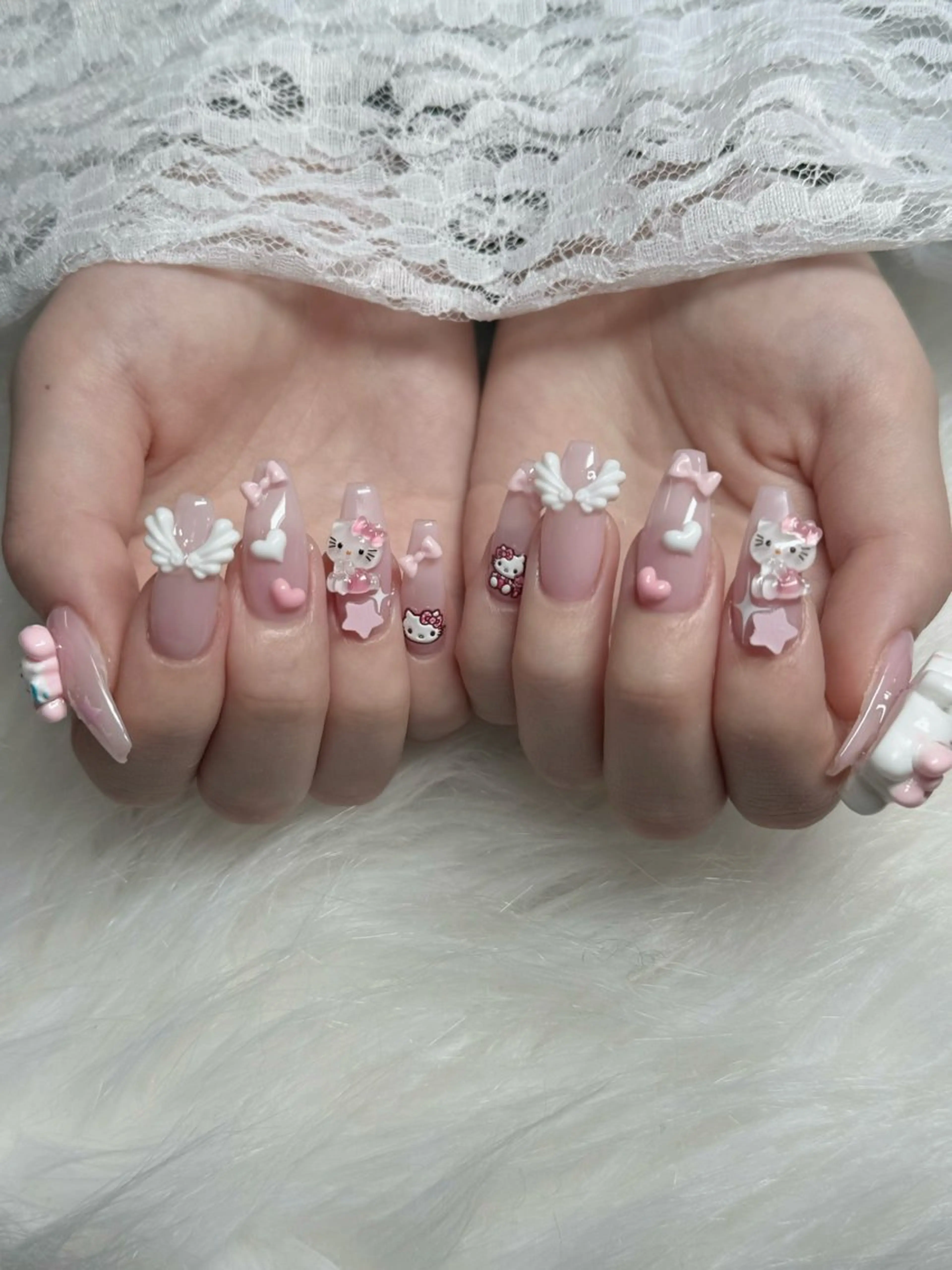 ネイル フレンチネイル ジェルネイル ガラスフレンチ ハロウィン ハート H.baby Nail Salonのネイルデザイン