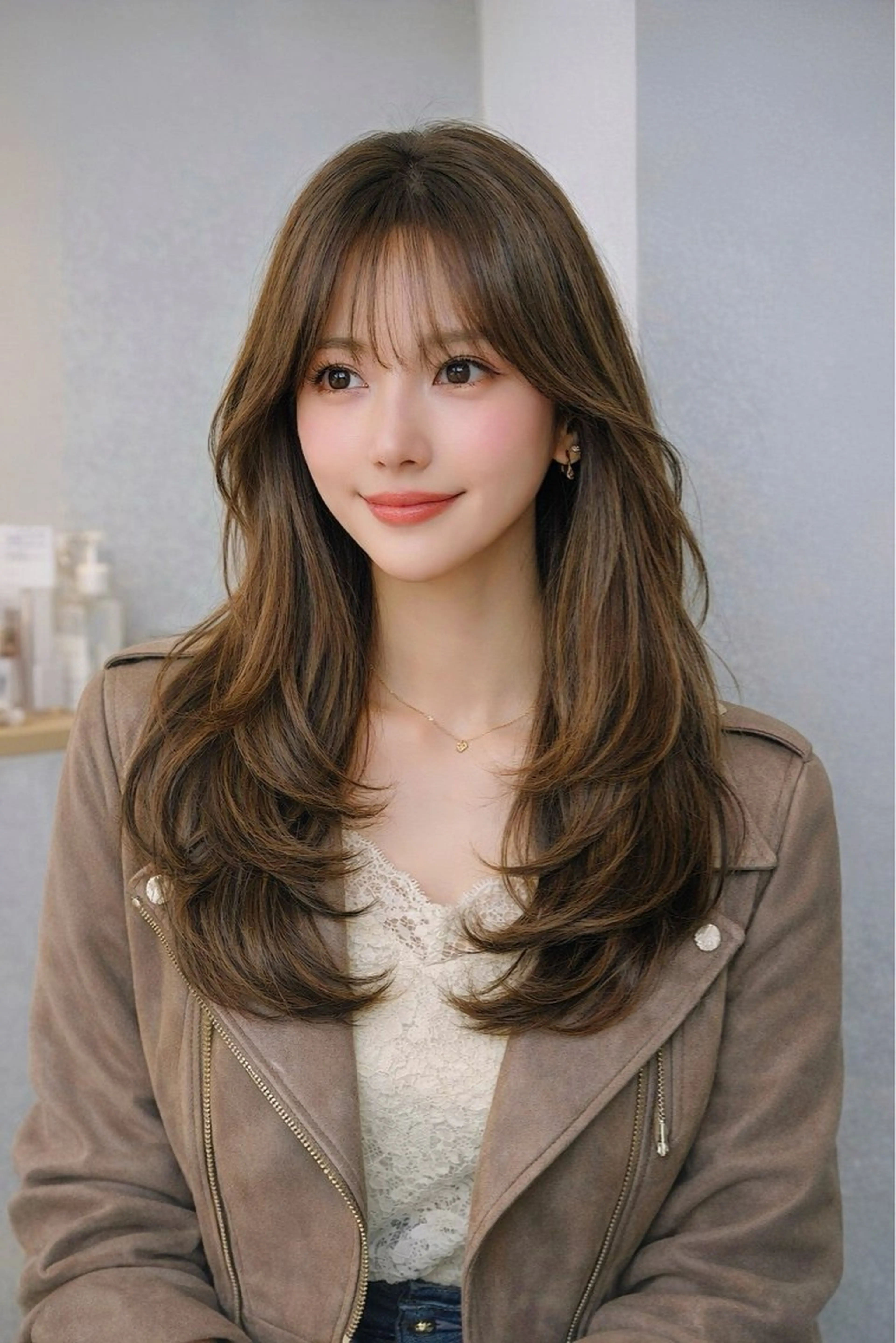 セミロング カラー パーマ ヘアアレンジ 縮毛矯正 🤍韓国風レイヤー/ 艶髪🤍鳥越美羽のヘアスタイル