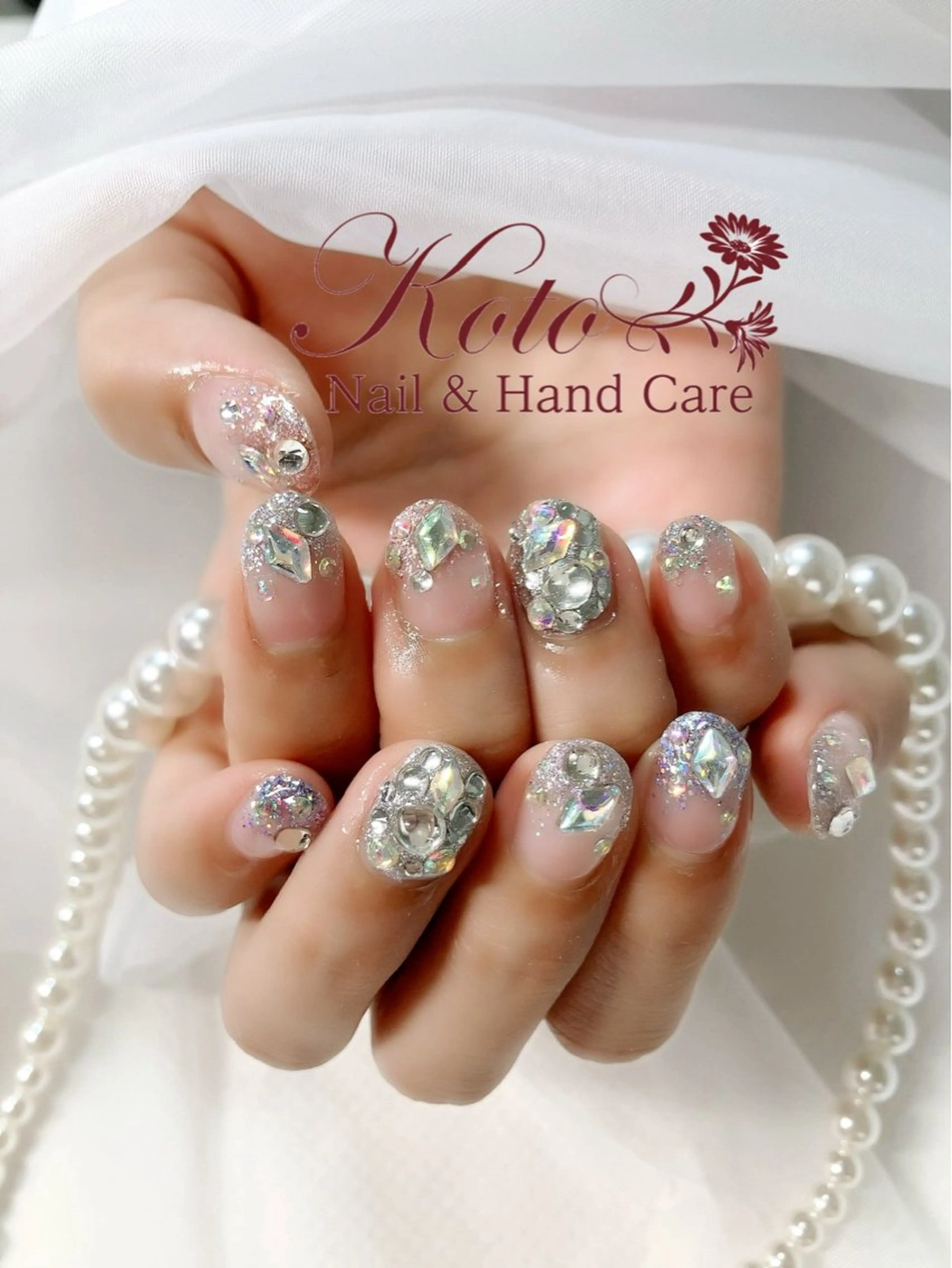 ネイル 長さ出し ジェルネイル ラメ(グリッター) ラメグラデーション 持ち込み ハンドネイル Nail Salon KOTOのネイルデザイン