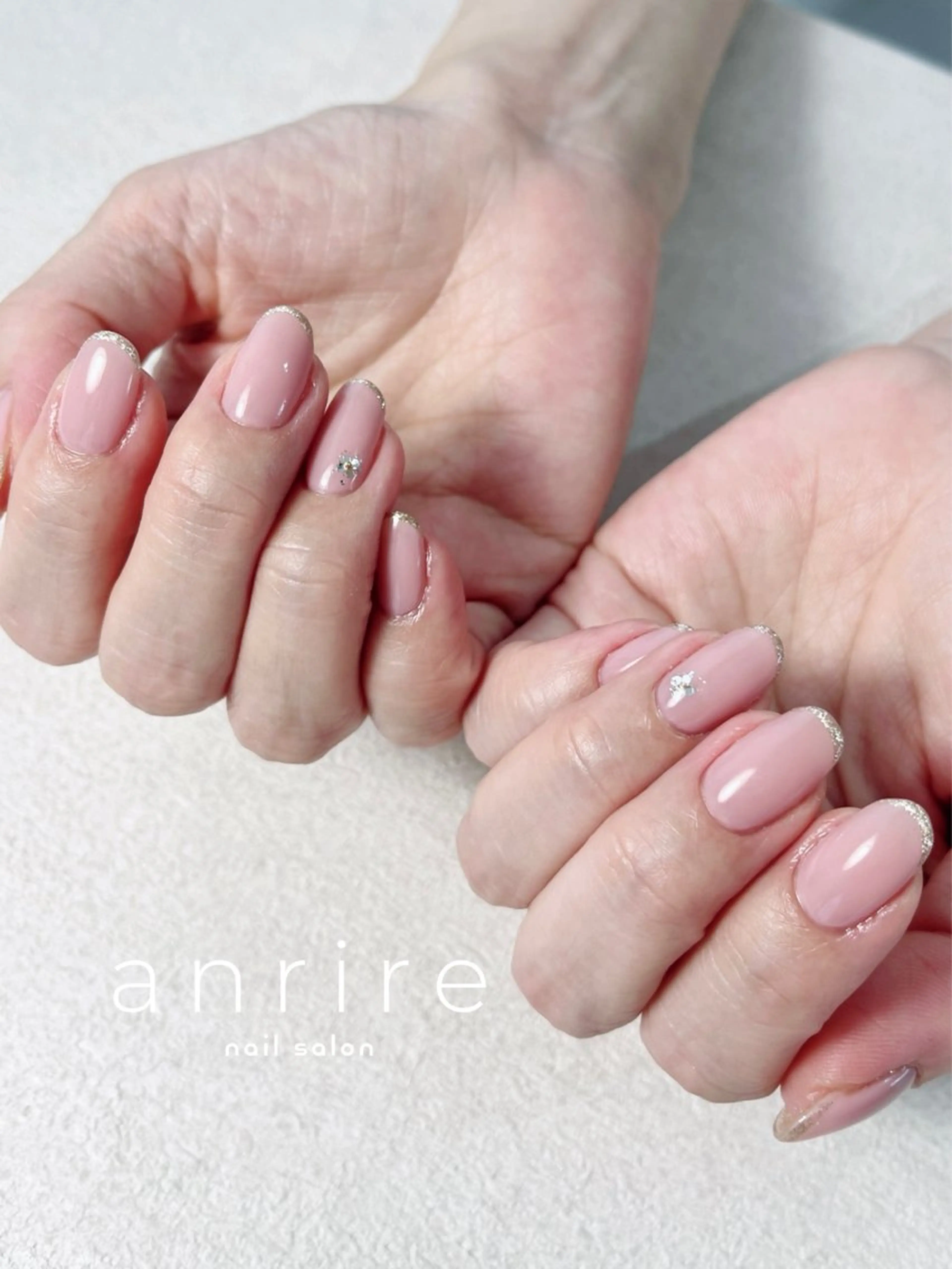 ネイル アートネイル フラワーネイル ジェルネイル キラキラネイル ラメ(グリッター) ハンドネイル nailsalon anrireのネイルデザイン