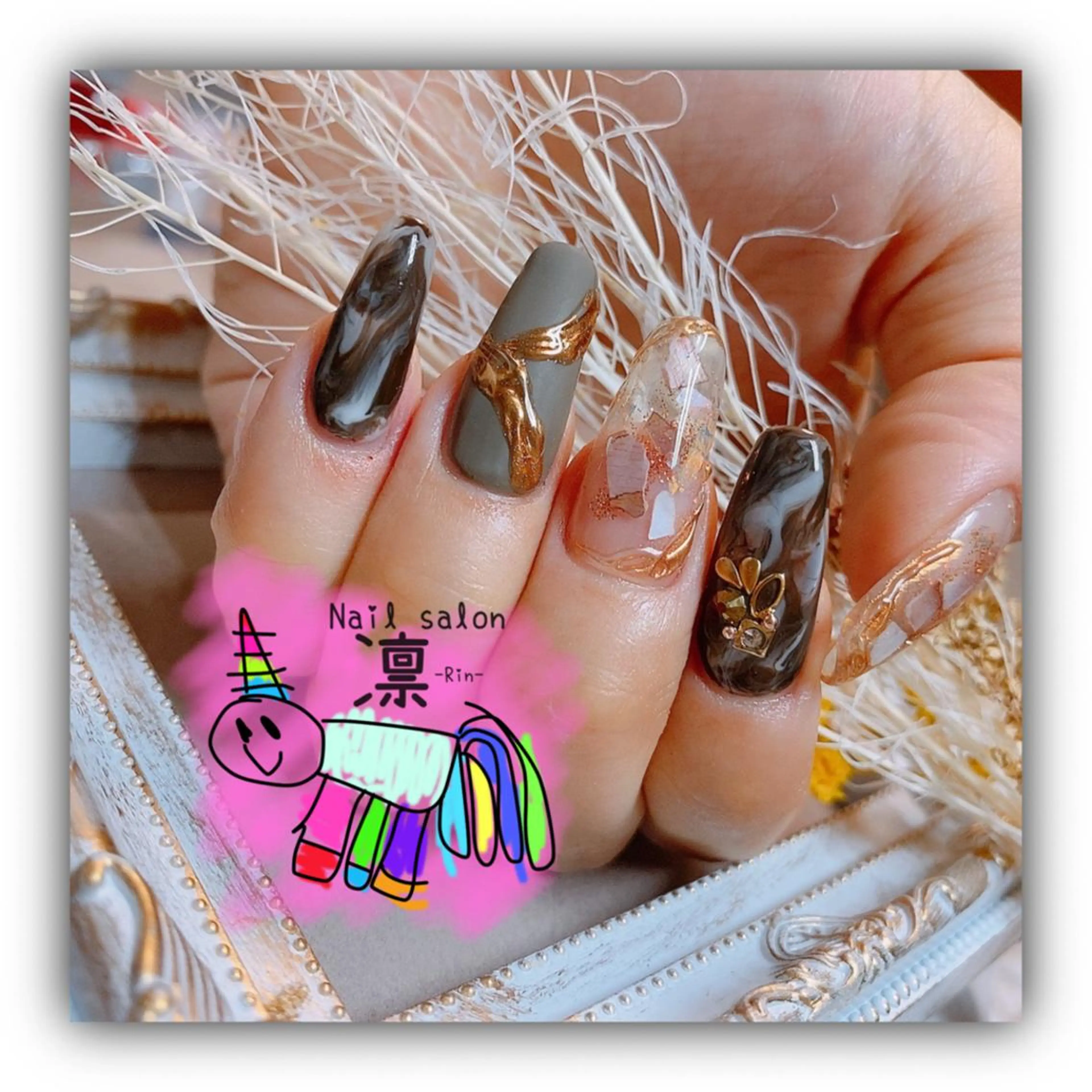 ネイル ミラーネイル スカルプネイル private salon凛のネイルデザイン