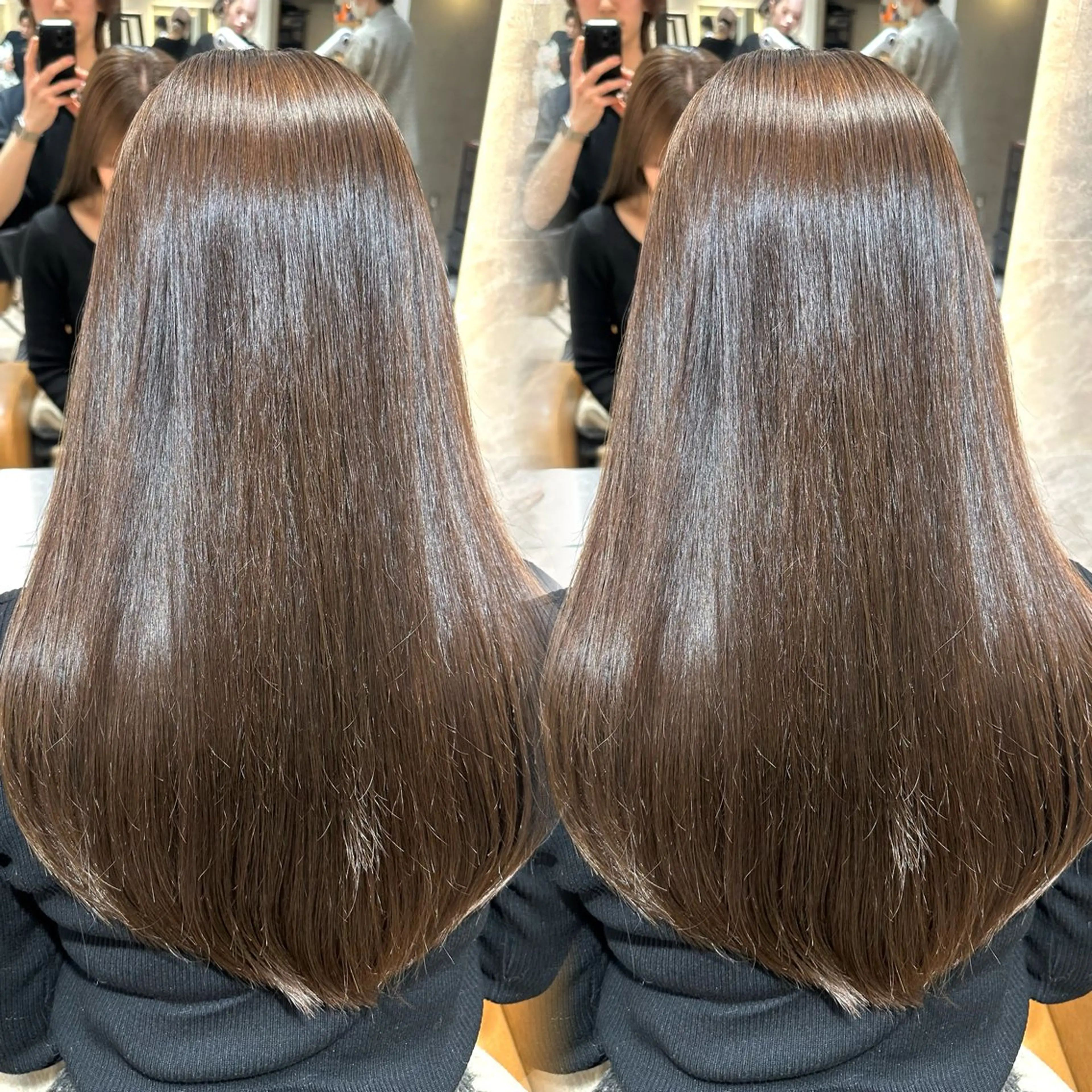 セミロング くびれヘア くせ毛 髪質改善 韓国風ヘア 縮毛矯正 カット ヘアカラー 縮毛矯正 トリートメント 銀座副店長/レイヤー /髪質改善/田島のヘアスタイル